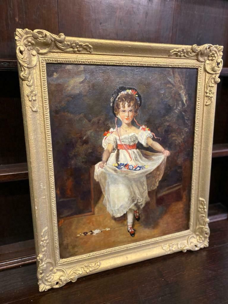 Oil Painting    'Little Miss Murray' Portrait Of A Young Girl photo for sale