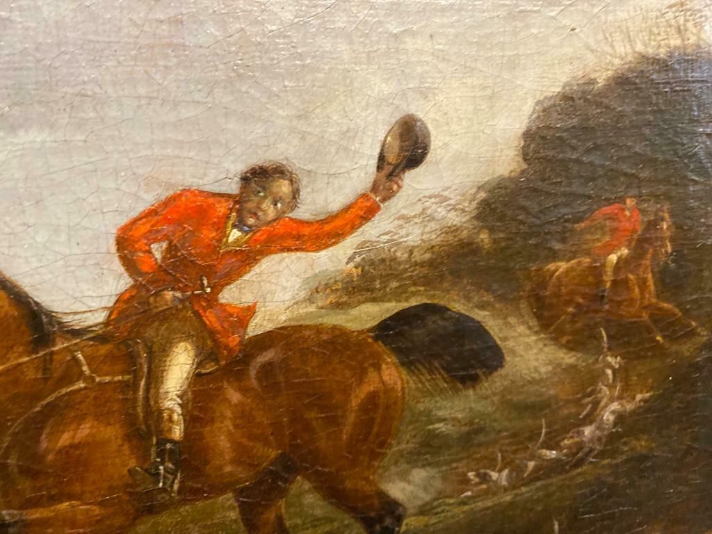 Oil Painting   19th Century 'Huntsman And Hounds On The Scent'. photo 395.0