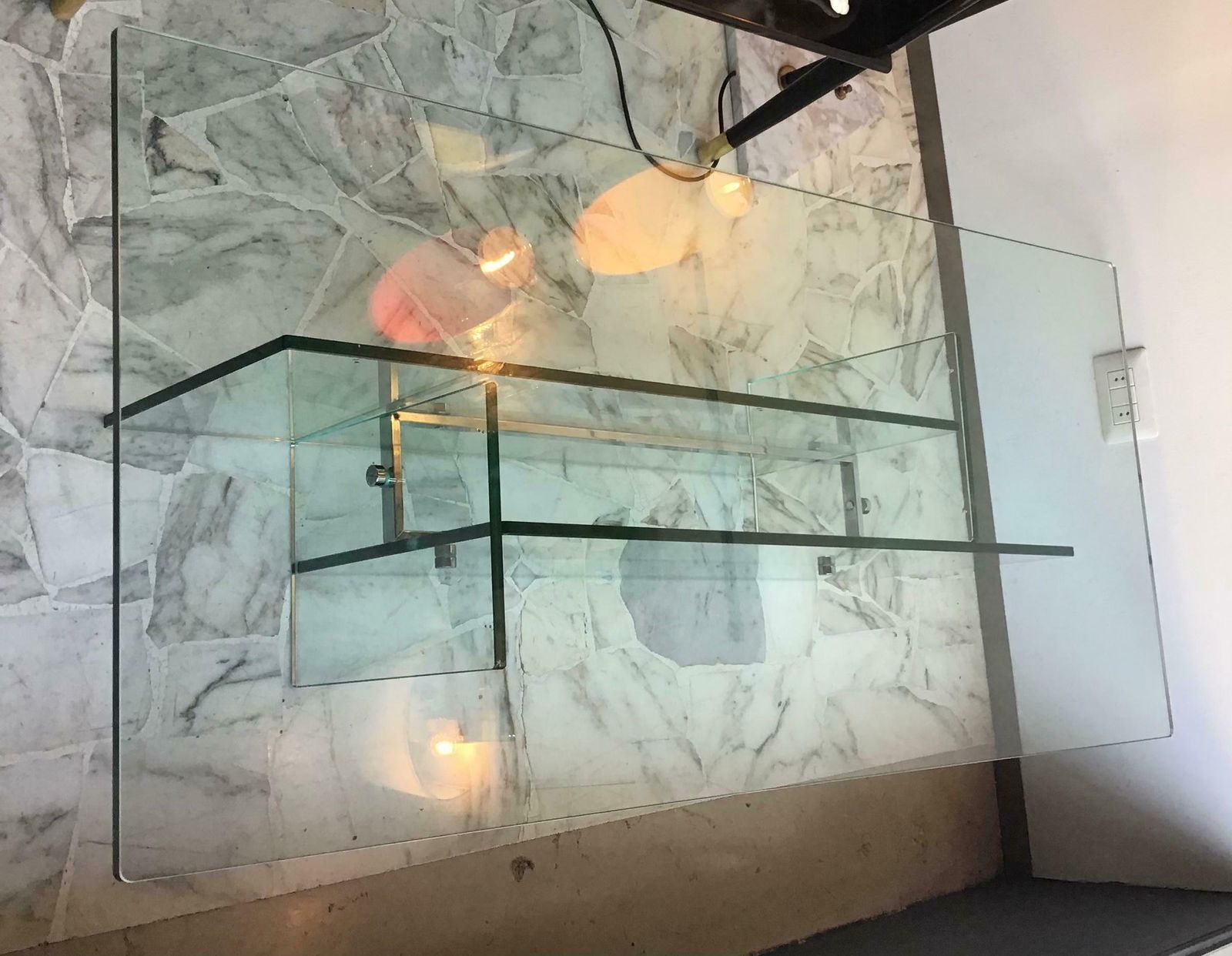 Fontana Arte Coffee Table Glass Metal Crome, 1970, Italy photo furniture