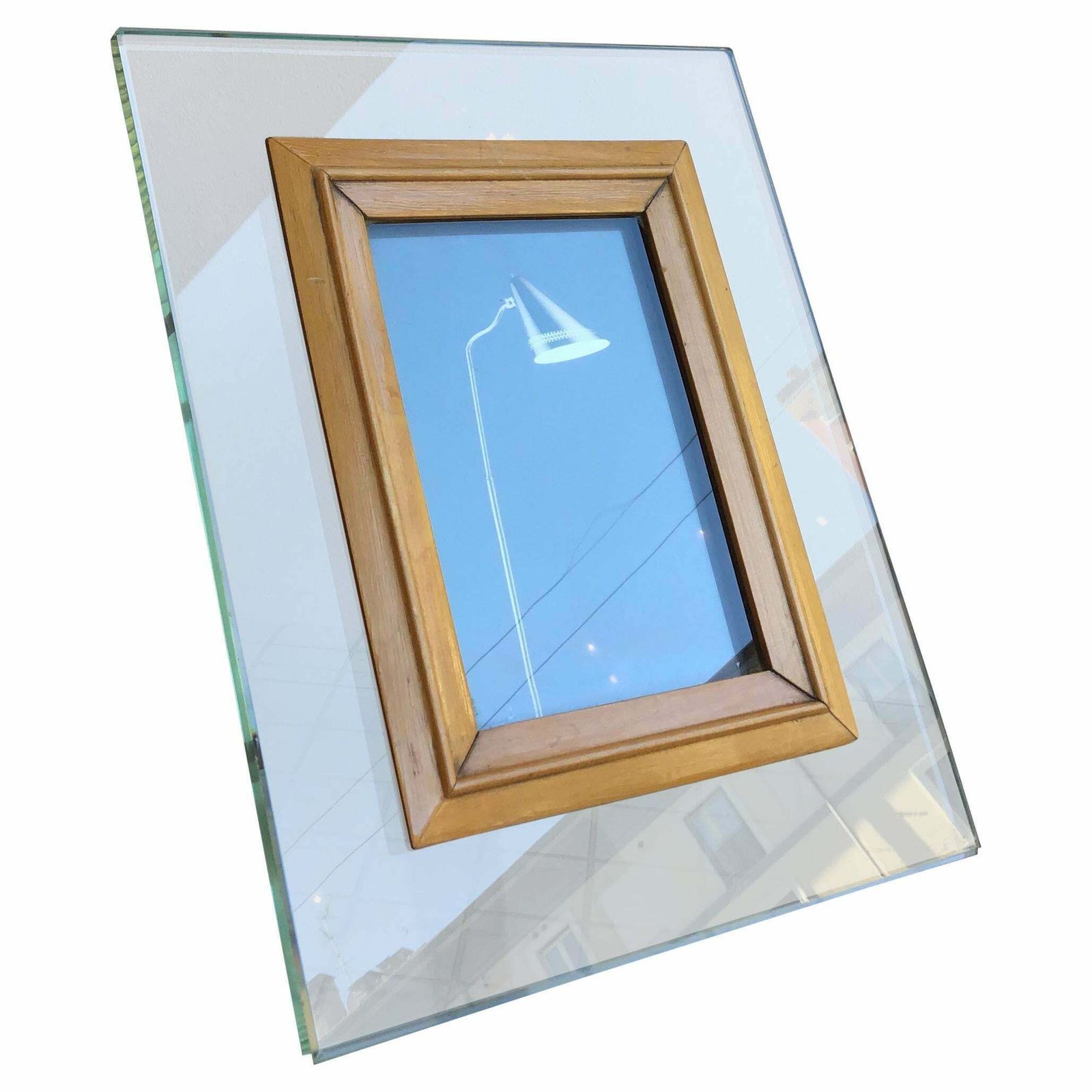 Fontana Arte Frame Glass Wood, 1950, Italy