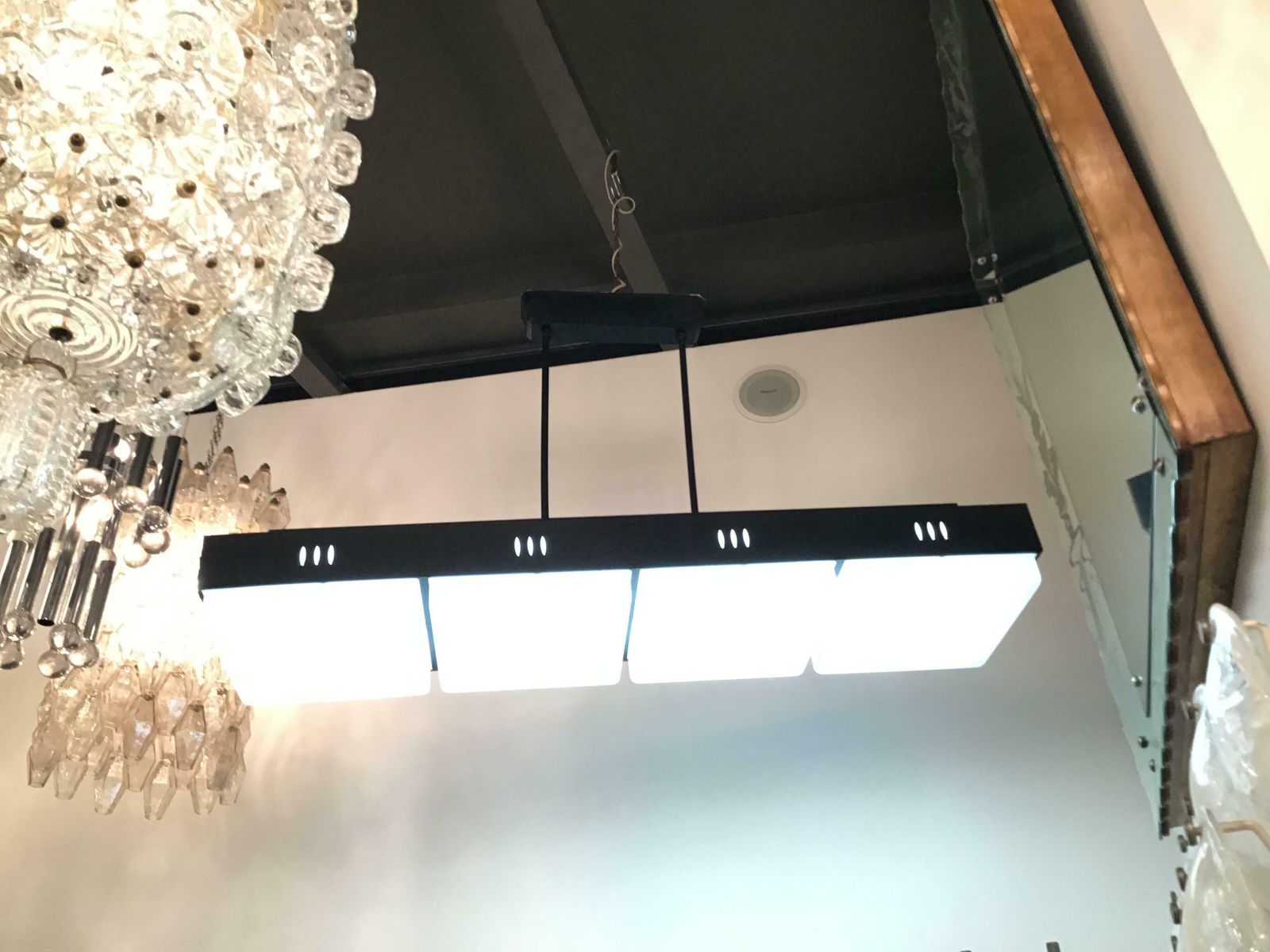 4981.0 Stilnovo Chandelier Iron Metal Plexiglass, 1950, Italy photo