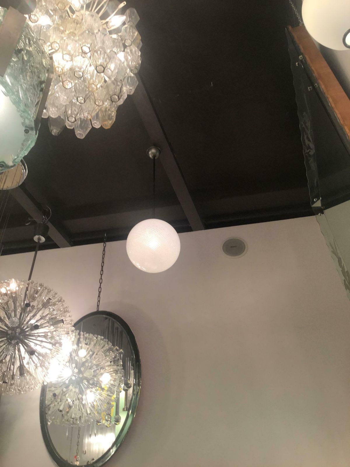 Lighting Venini Carlo Scarpa Chandelier Murano Glass Metal Crome 1930 Italy photo
