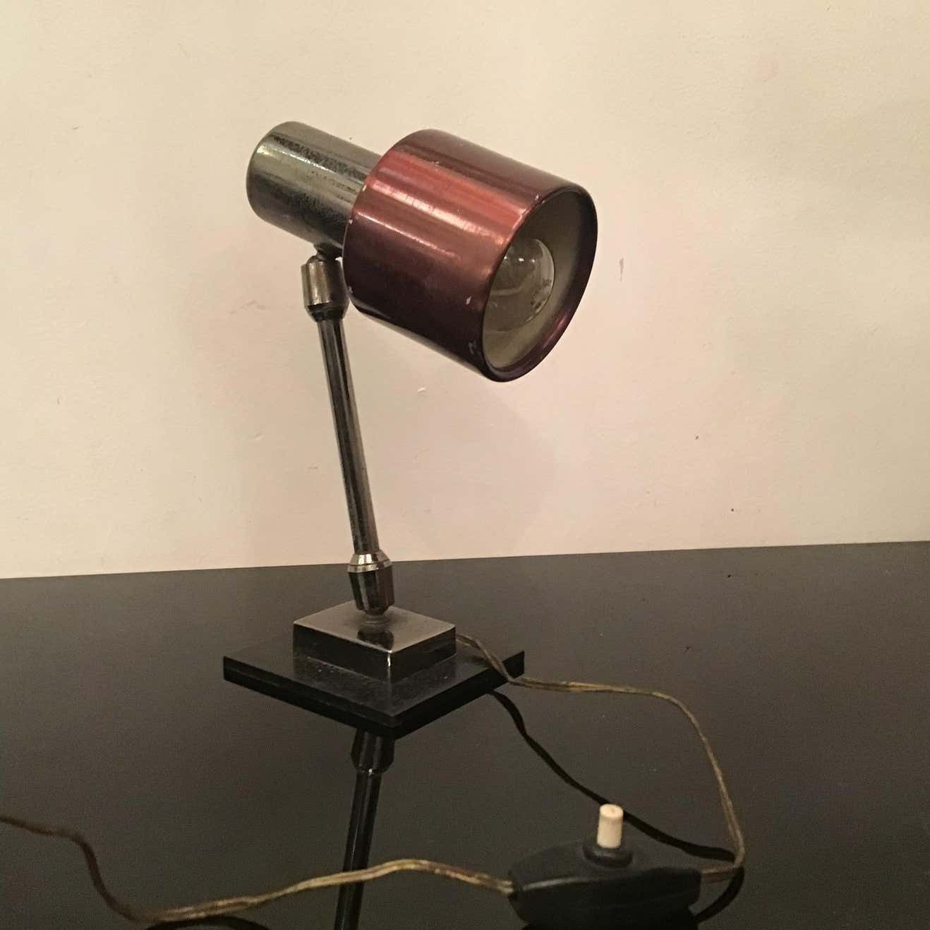 Stilnovo Table Lamp Adjustable Metal Crome Metal 1950 Italy photo for sale