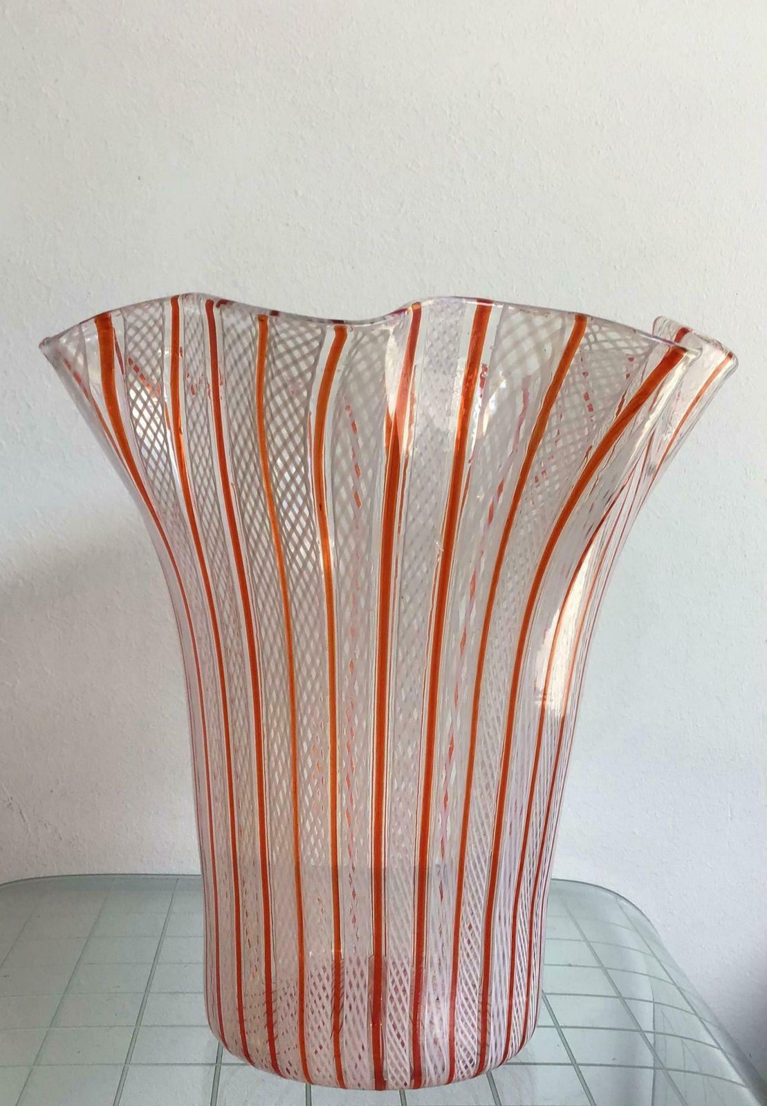 2717.0 Venini Vase Filigrana Murano Glass, 1930, Italy photo