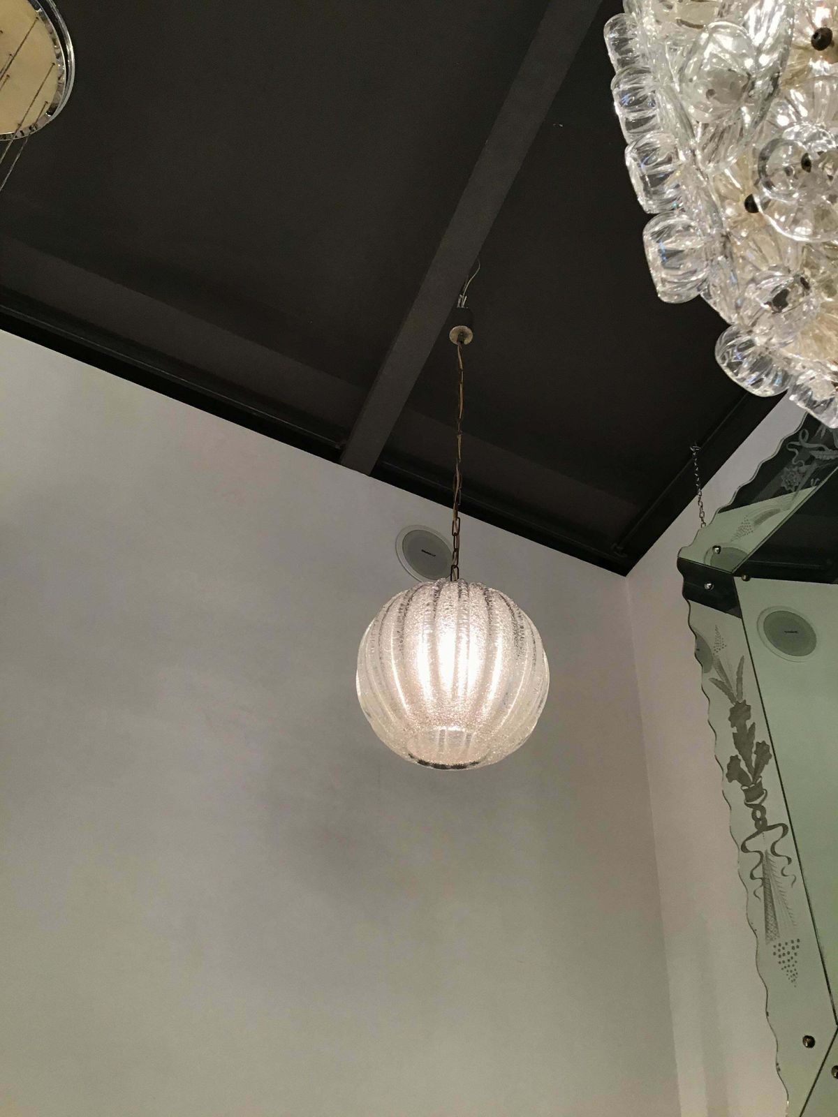 Seguso. N.14 Murano Glass Chandeliers ”Dew” 1940 Brass, Italy photo buy