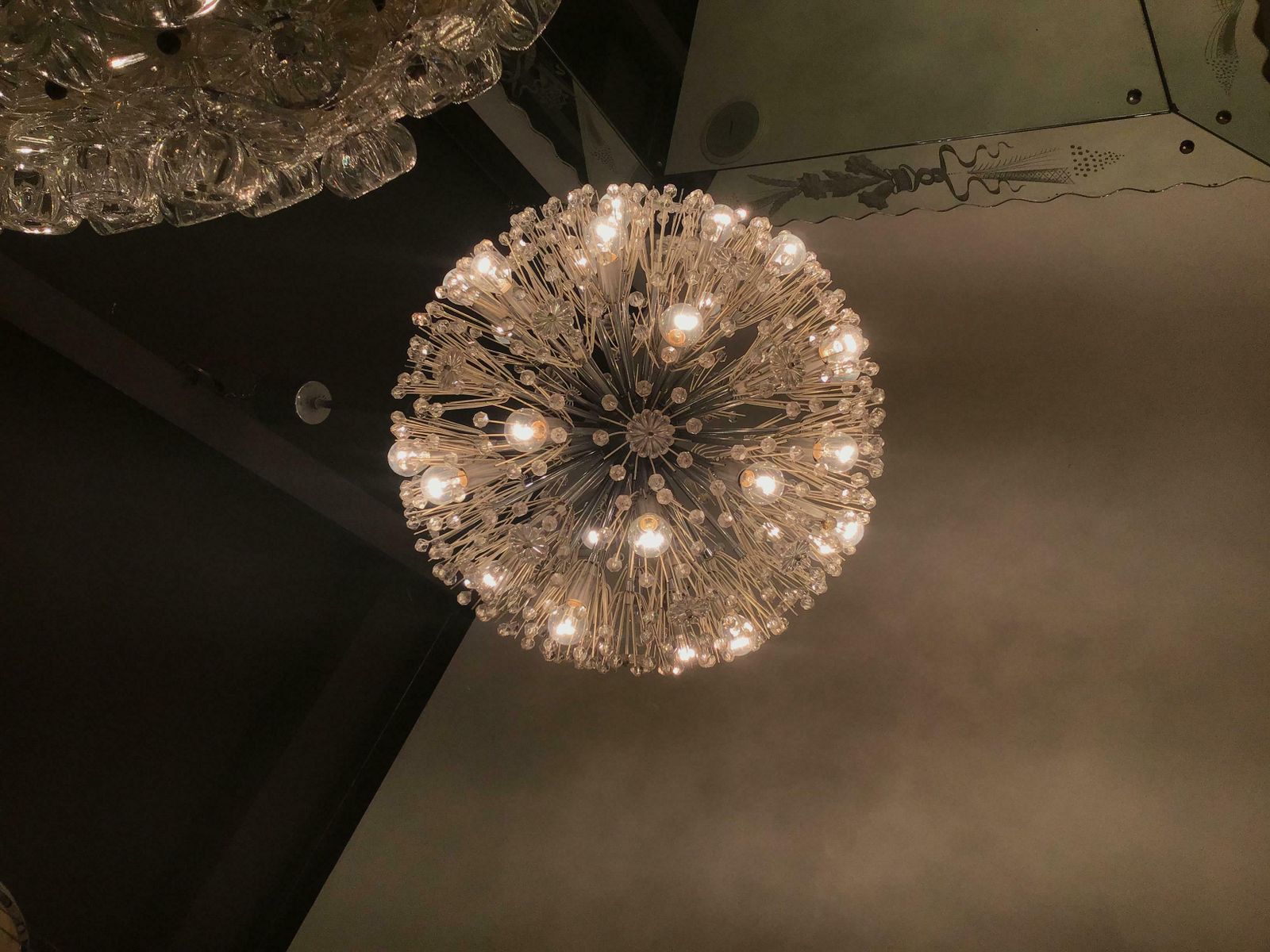 5434.0 Emil Stejnar Chandelier Sputnik 1955 Metal Iron Plexiglass Austria 33 Lights photo