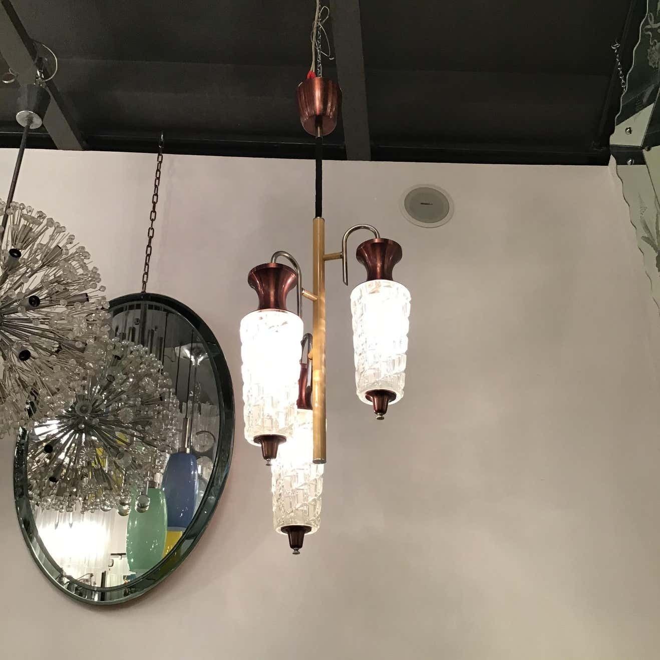 Sciolari Chandelier Metal Crome Glass Metal 1955 Italy photo for sale