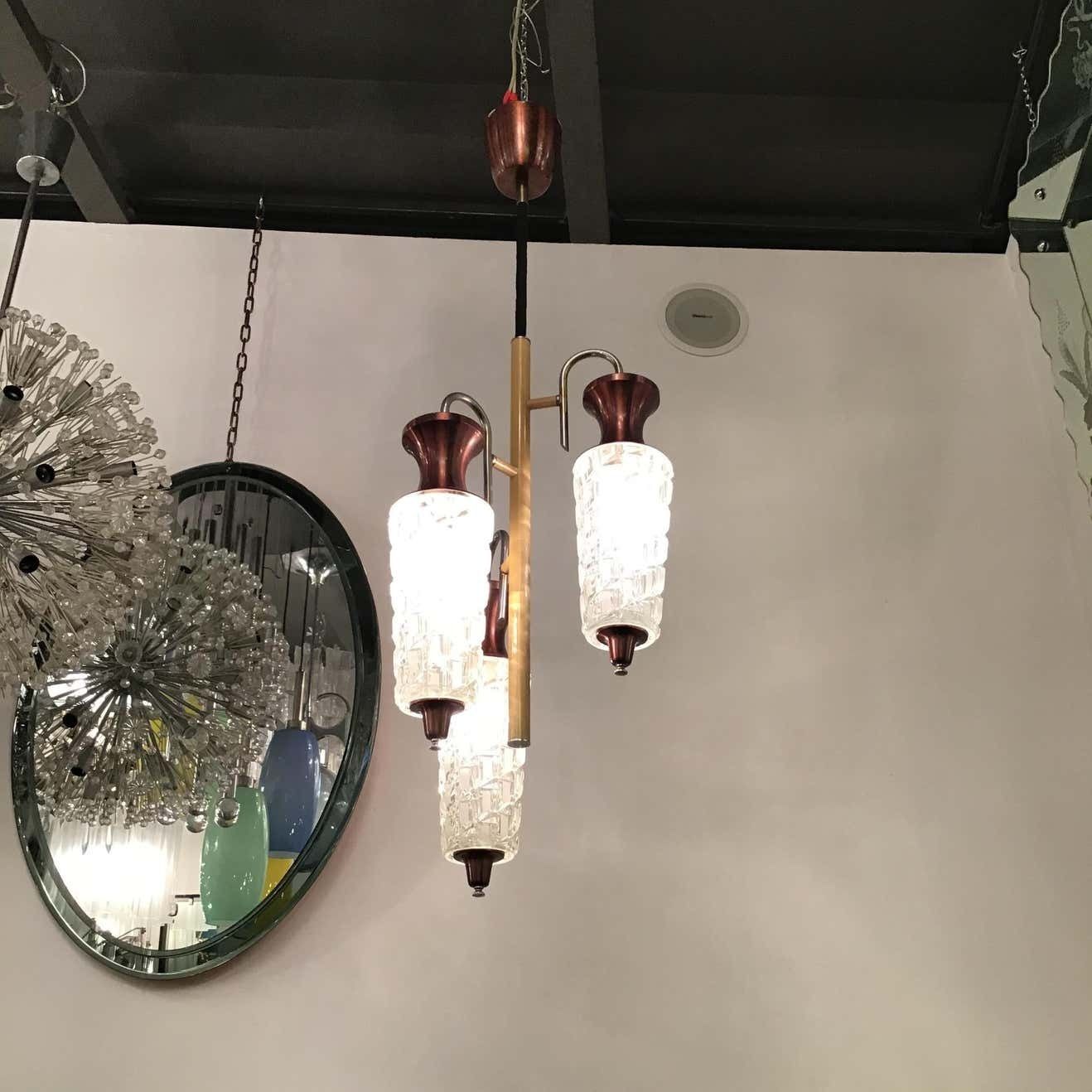 Sciolari Chandelier Metal Crome Glass Metal 1955 Italy photo 1359.0