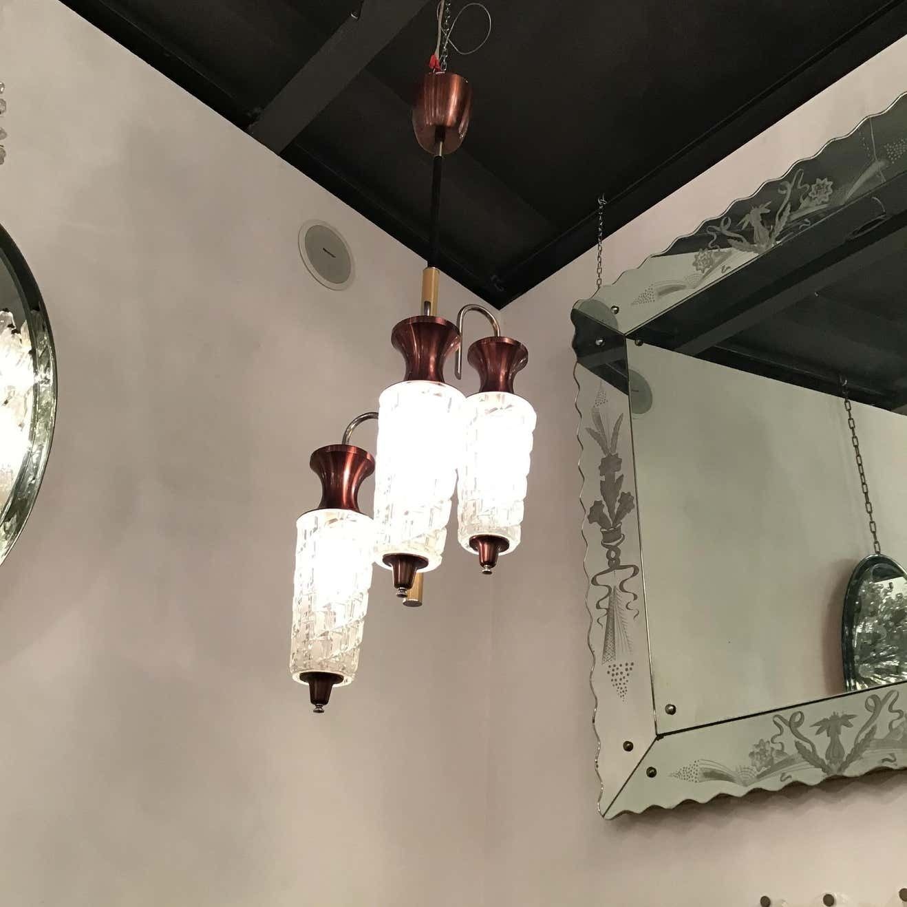 photo for sale Sciolari Chandelier Metal Crome Glass Metal 1955 Italy
