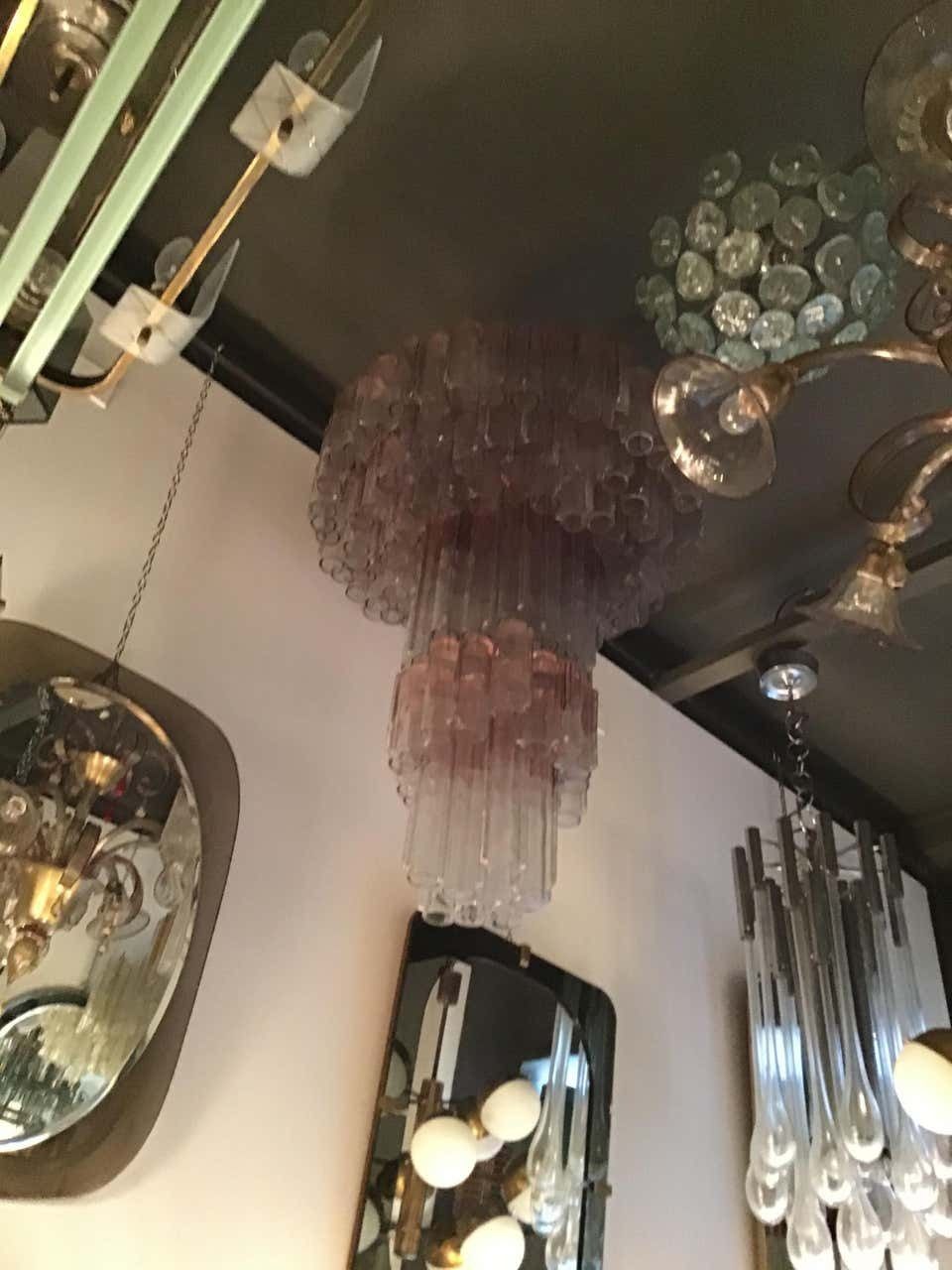 Venini Chandelier “Calza” Ludovico Diaz De Santillana Murano Glass, 1970, Italy photo furniture