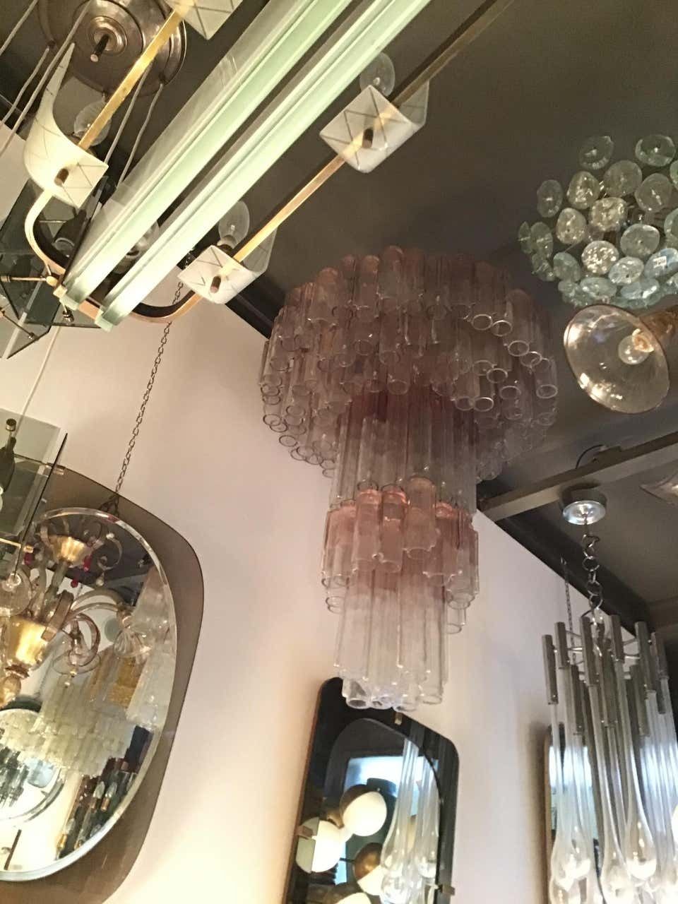 Venini Chandelier “Calza” Ludovico Diaz De Santillana Murano Glass, 1970, Italy photo for sale