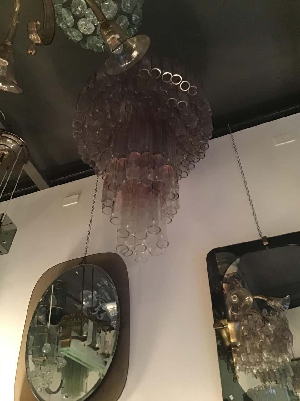Venini Chandelier “Calza” Ludovico Diaz De Santillana Murano Glass, 1970, Italy photo Lighting