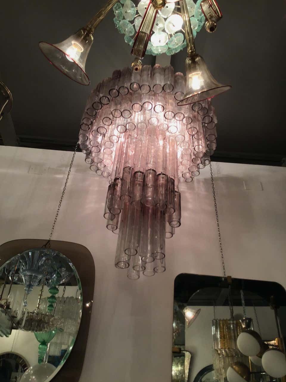 photo furniture Venini Chandelier “Calza” Ludovico Diaz De Santillana Murano Glass, 1970, Italy