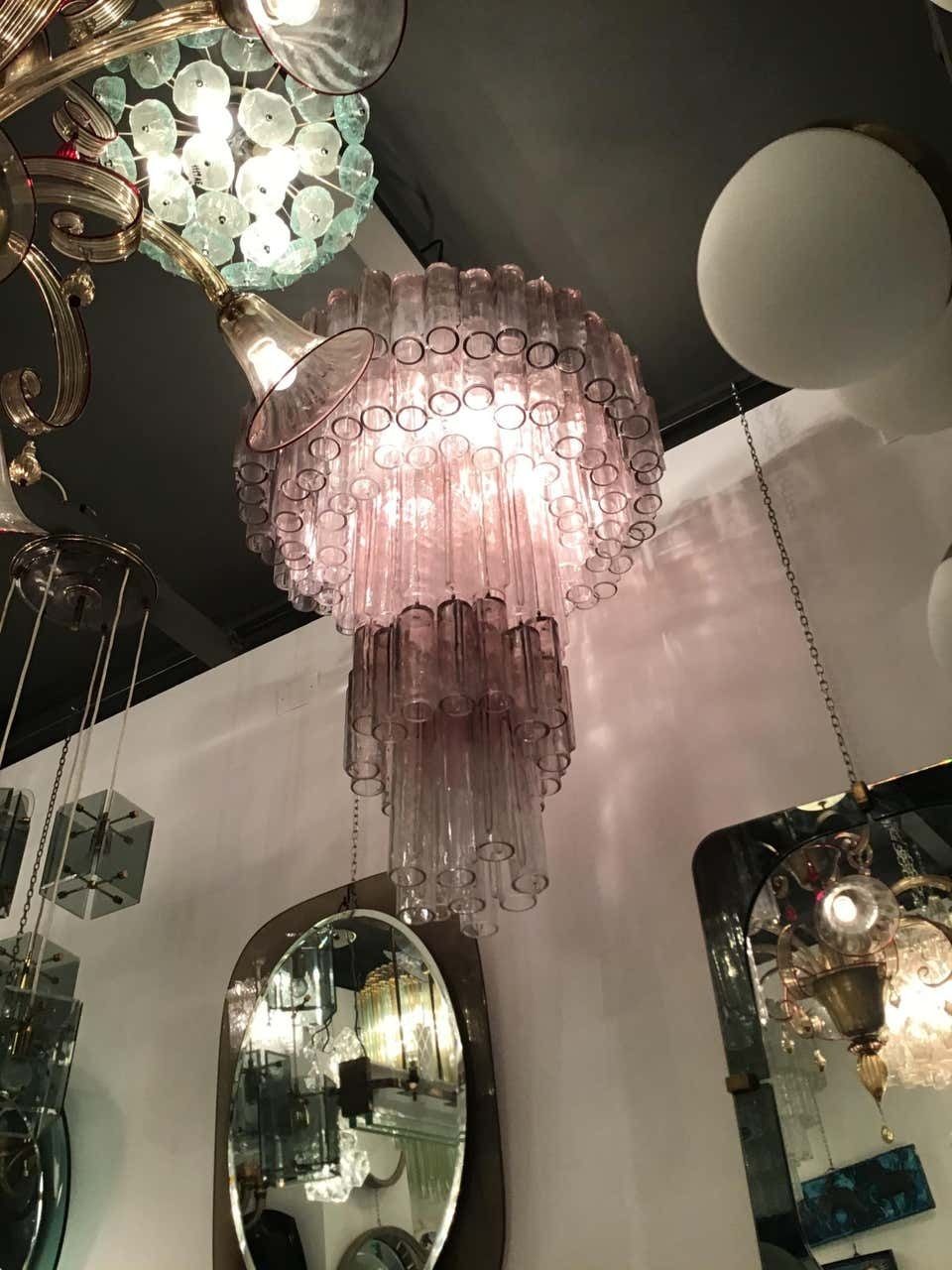 photo buy Venini Chandelier “Calza” Ludovico Diaz De Santillana Murano Glass, 1970, Italy