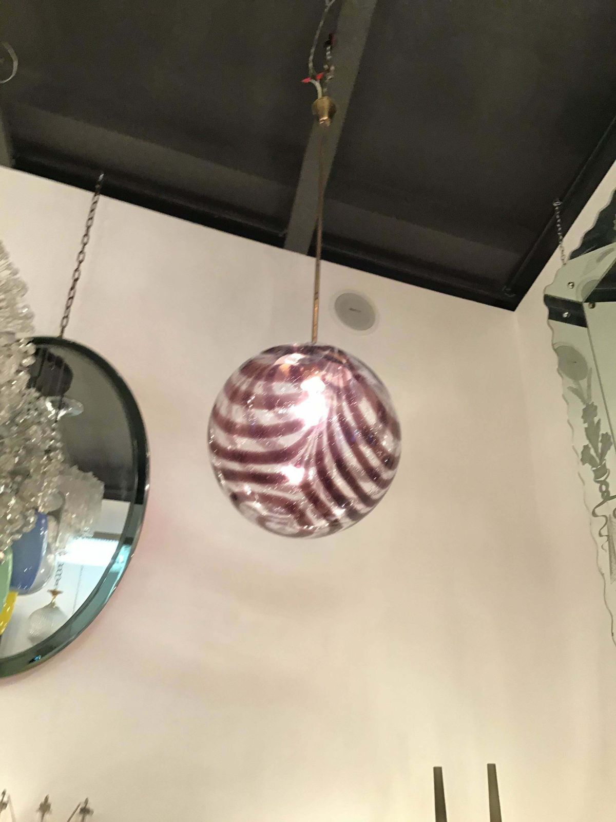 photo furniture Venini Chandelier Murano Glass Metal Brass1960 Italy