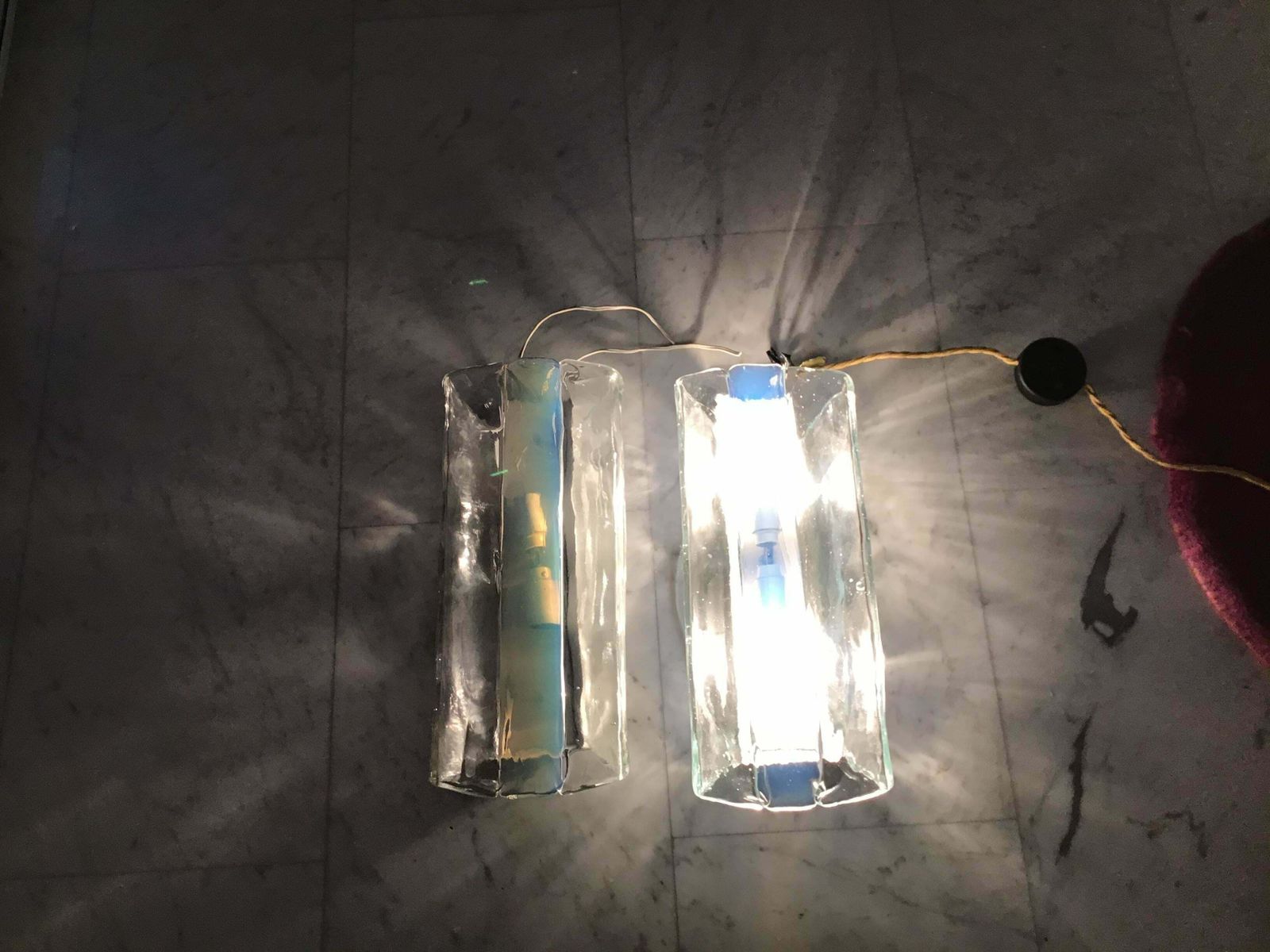 Mazzega Carlo Nason Sconces Murano Glass Metal, 1965, Italy photo Lighting