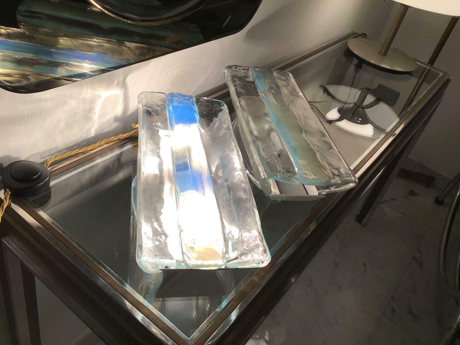 4529.0 Mazzega Carlo Nason Sconces Murano Glass Metal, 1965, Italy photo