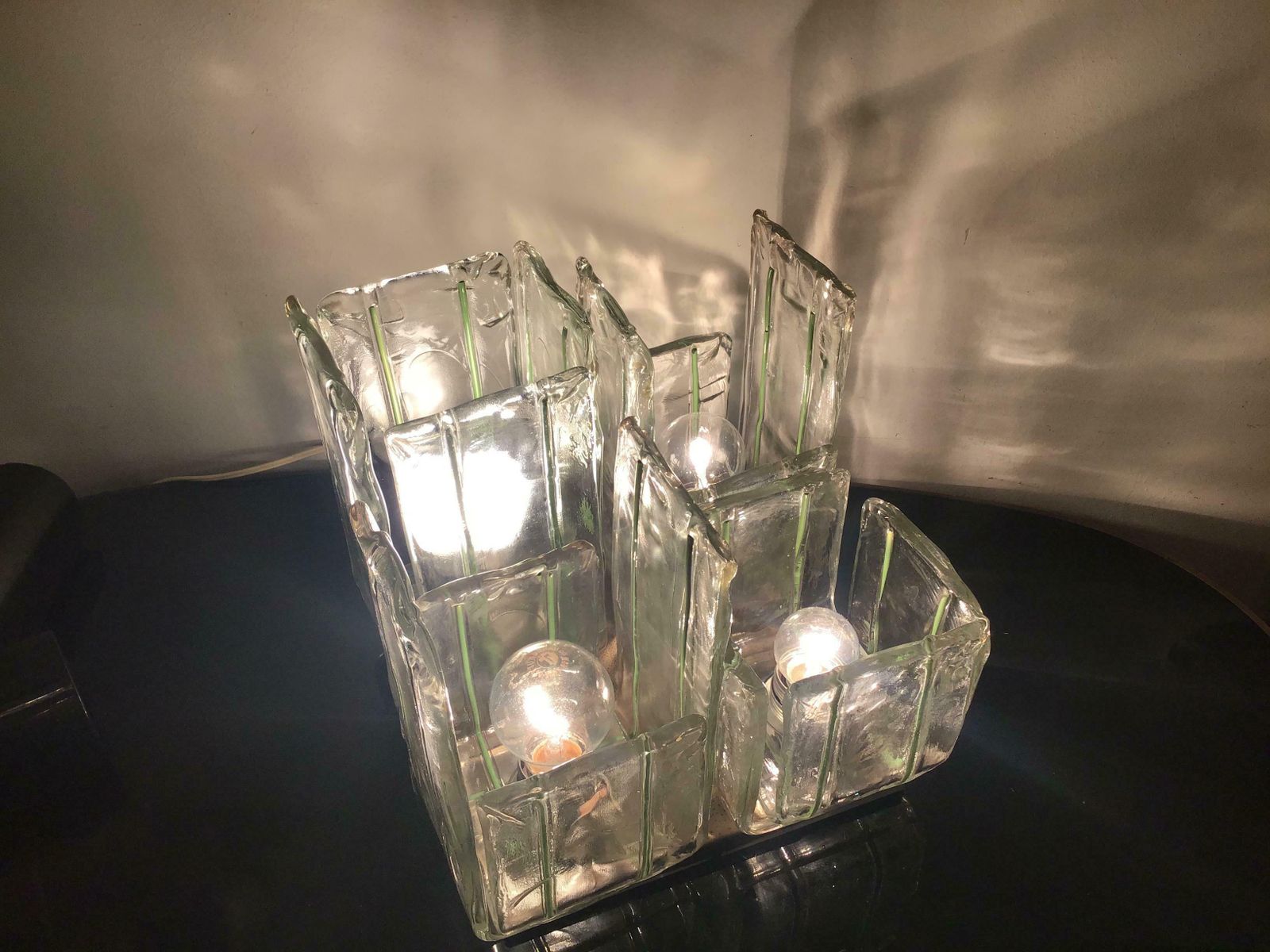 Mazzega Ceilling Light/Table Lamp Murano Glass Metal Crome, 1965, Italy photo buy
