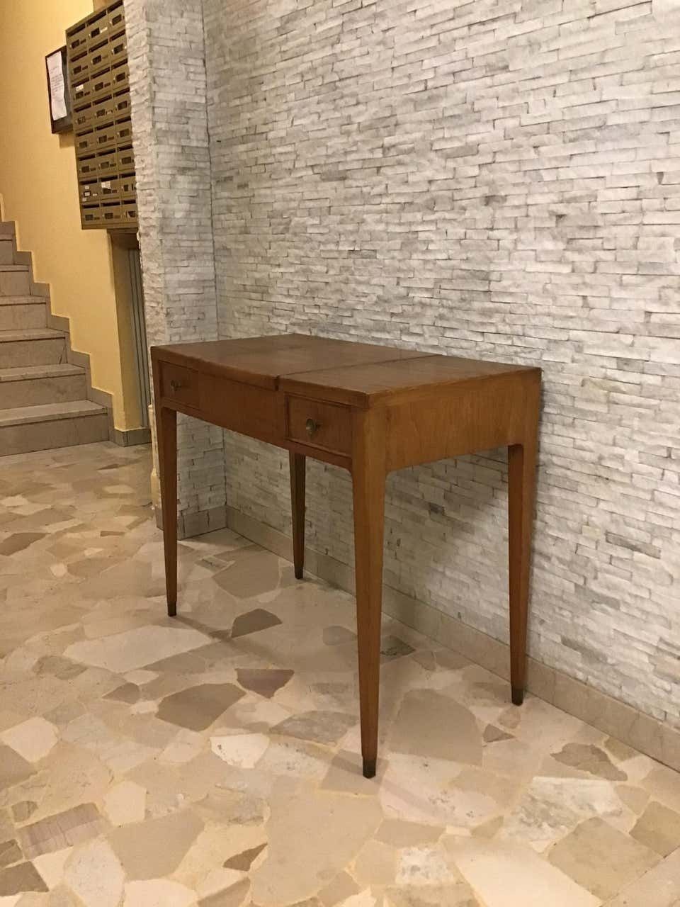 Gio’ Ponti “Style” Toilet /Desk Wood Brass, 1950, Italy photo for sale