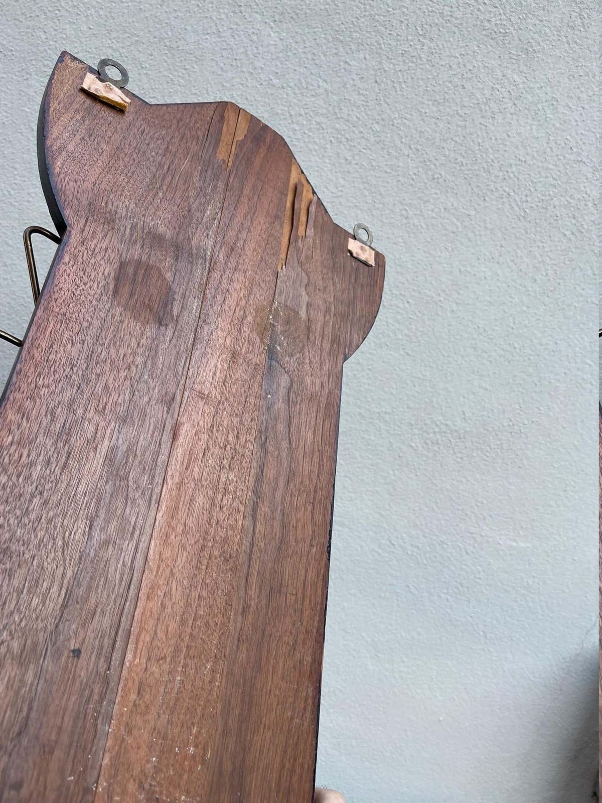 Art Deco Wall Mounted Magazine Rack In Mahogany & Brass, 1920s photo vintage