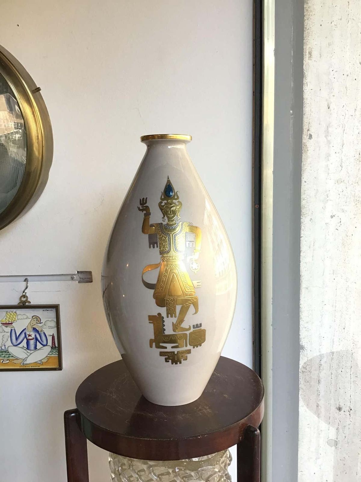 Finzi Vase 1950 Porcelain Gold, Italy photo 3623.0