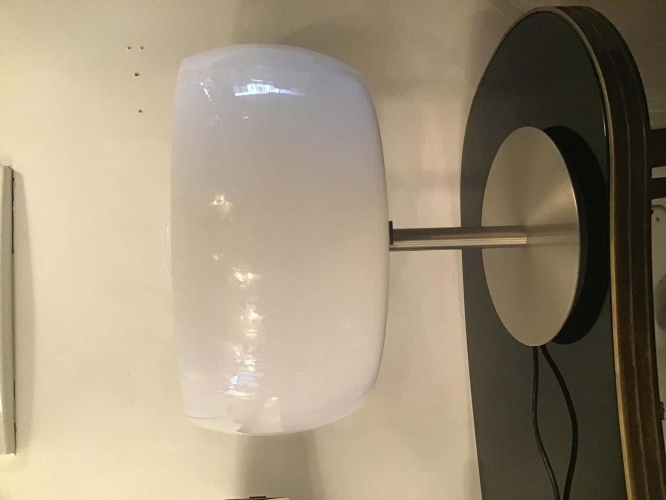 Artemide Vico Magistretti Table Lamp Glass Metal Chrome 1964 Italy photo vinterior
