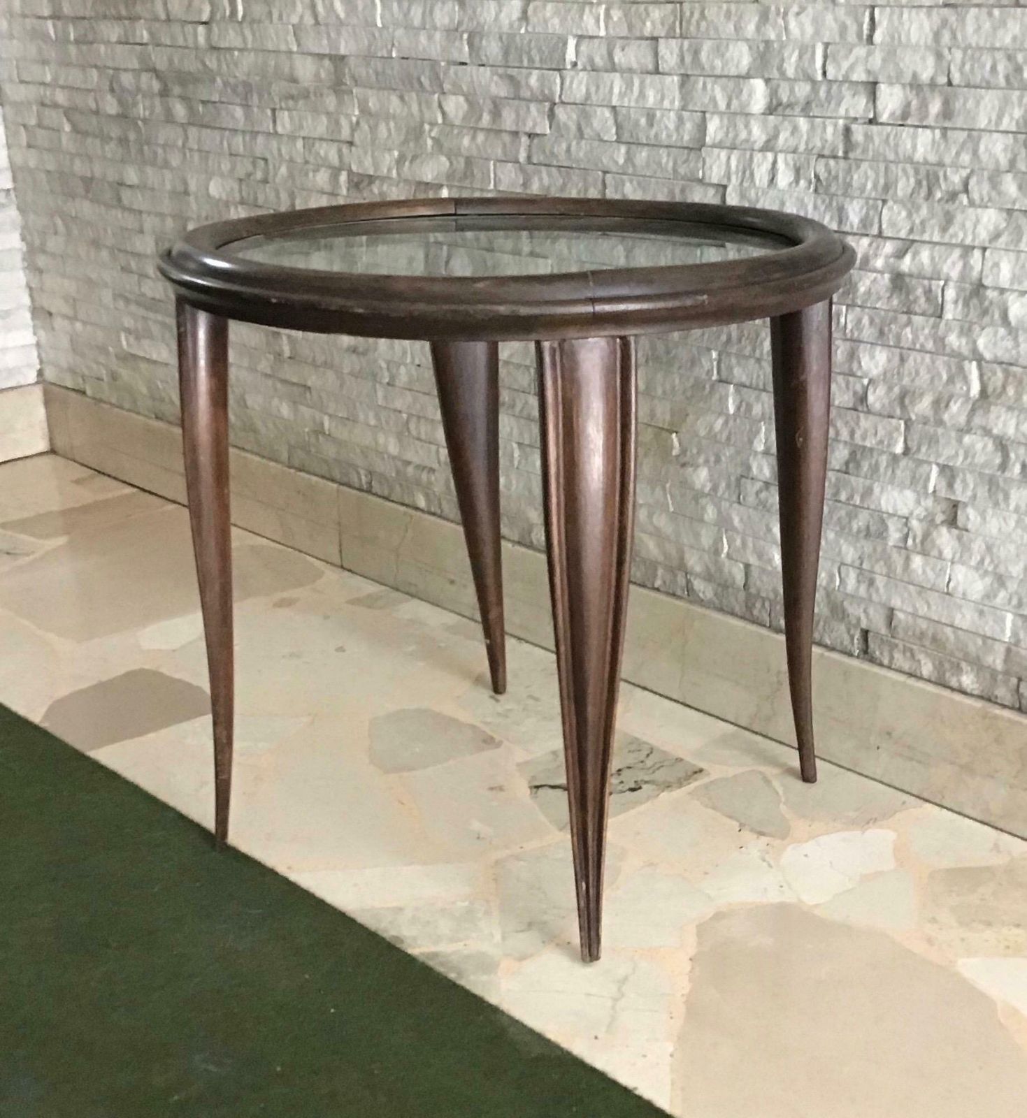 Osvaldo Borsani Tea Table Wood Glass, 1940, Italy photo furniture