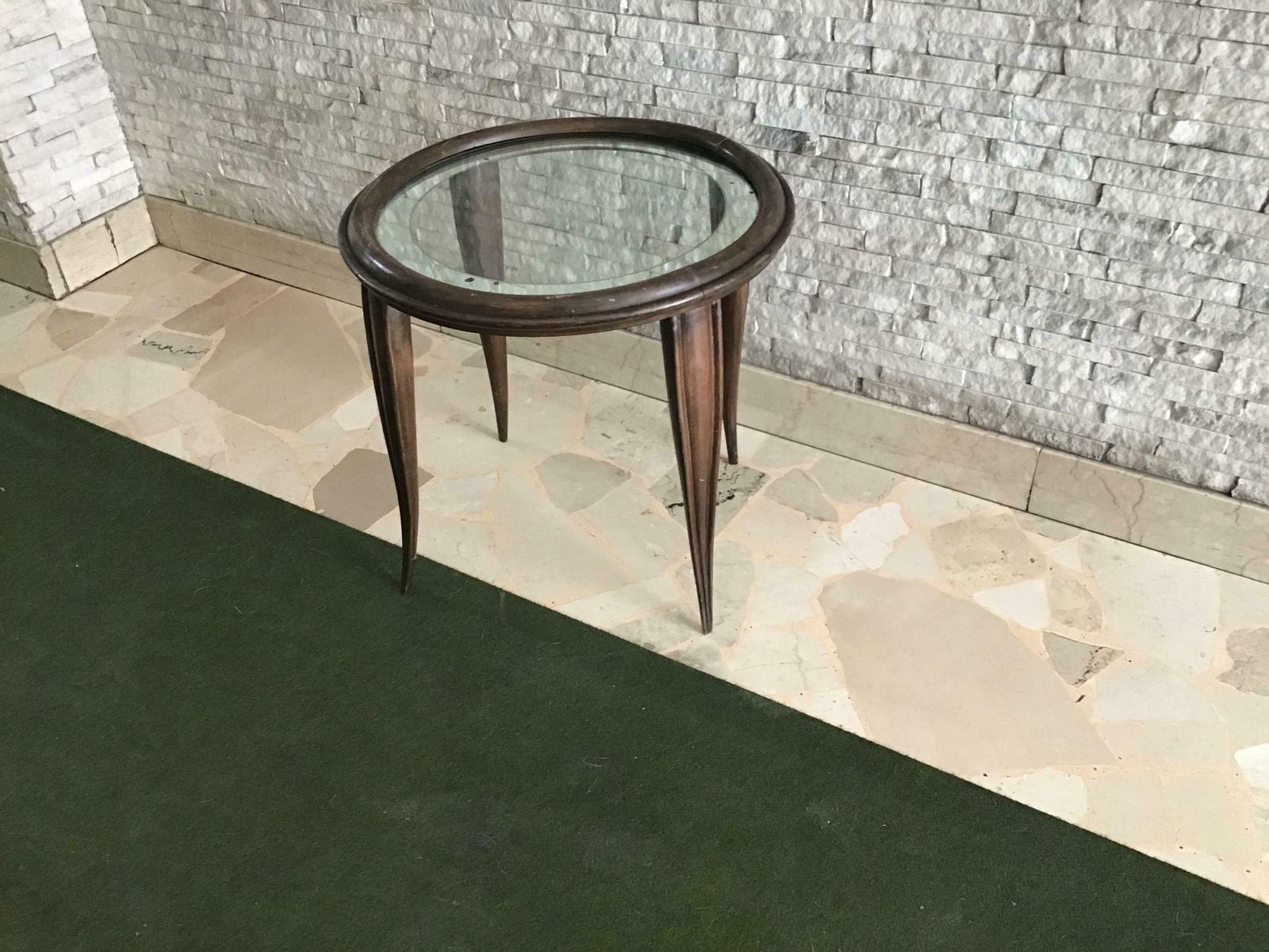 photo vintage Osvaldo Borsani Tea Table Wood Glass, 1940, Italy