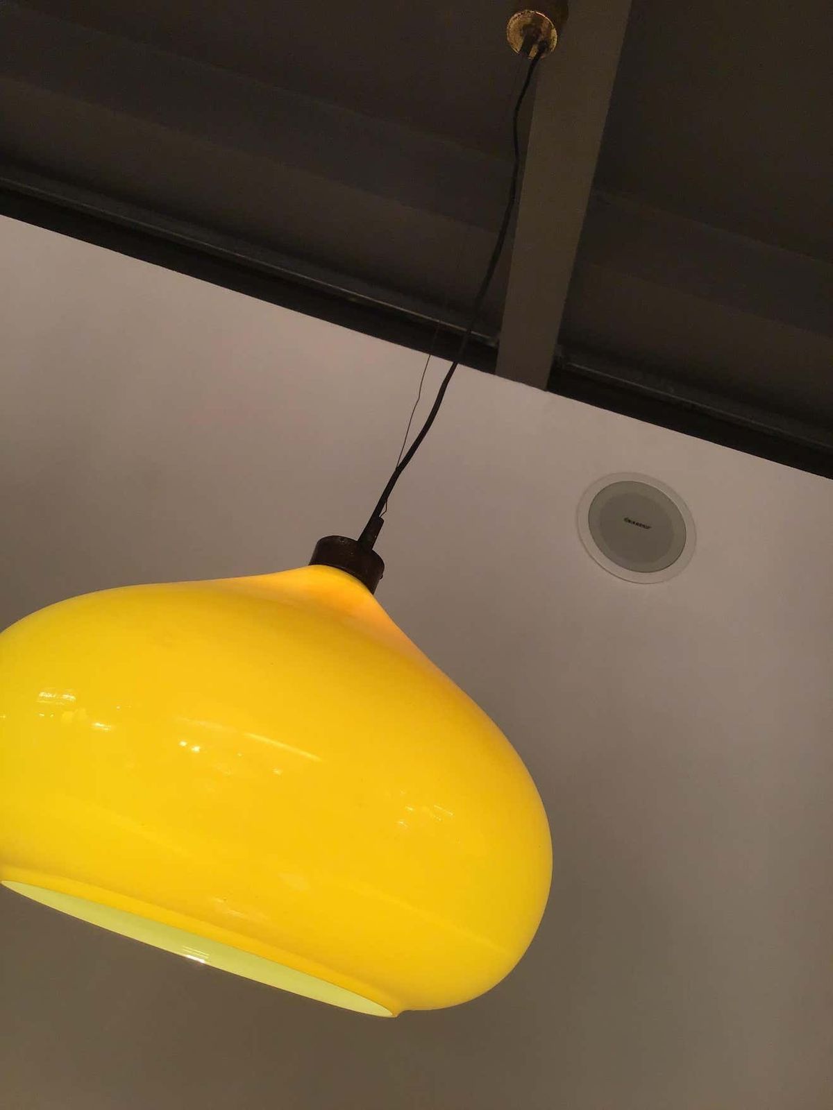 Vistosi Chandelier 1965 Brass Yellow Glass, Italy photo furniture