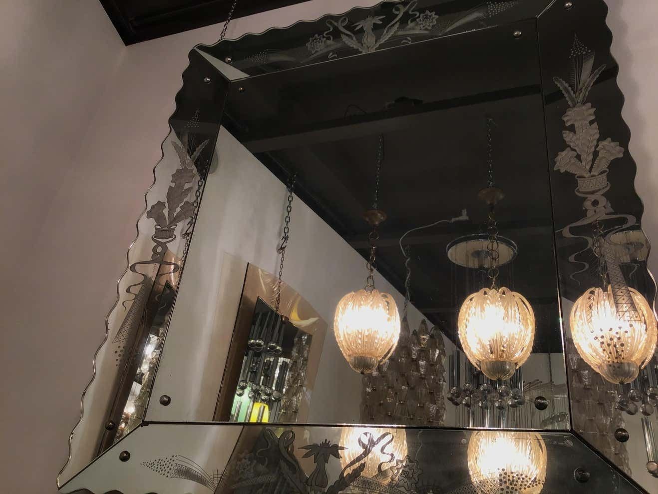 Seguso Chandeliers Murano Glass Gold, 1930, Italy photo vinterior