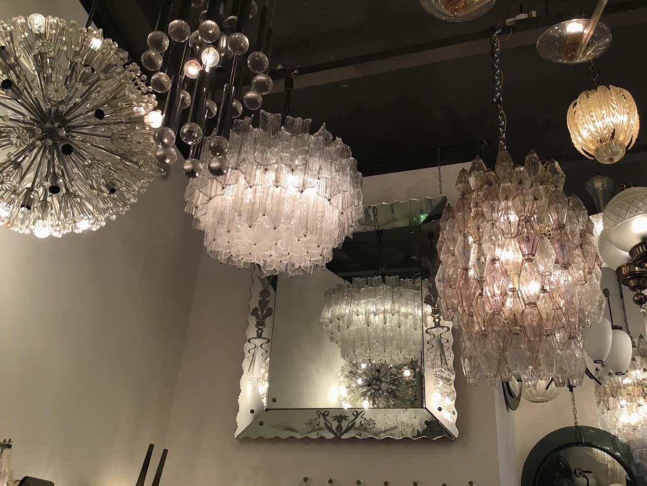 11774.0 Venini Chandelier “Toni Zuccheri“ Murano Glass Metal Iron, 1950, Italy photo