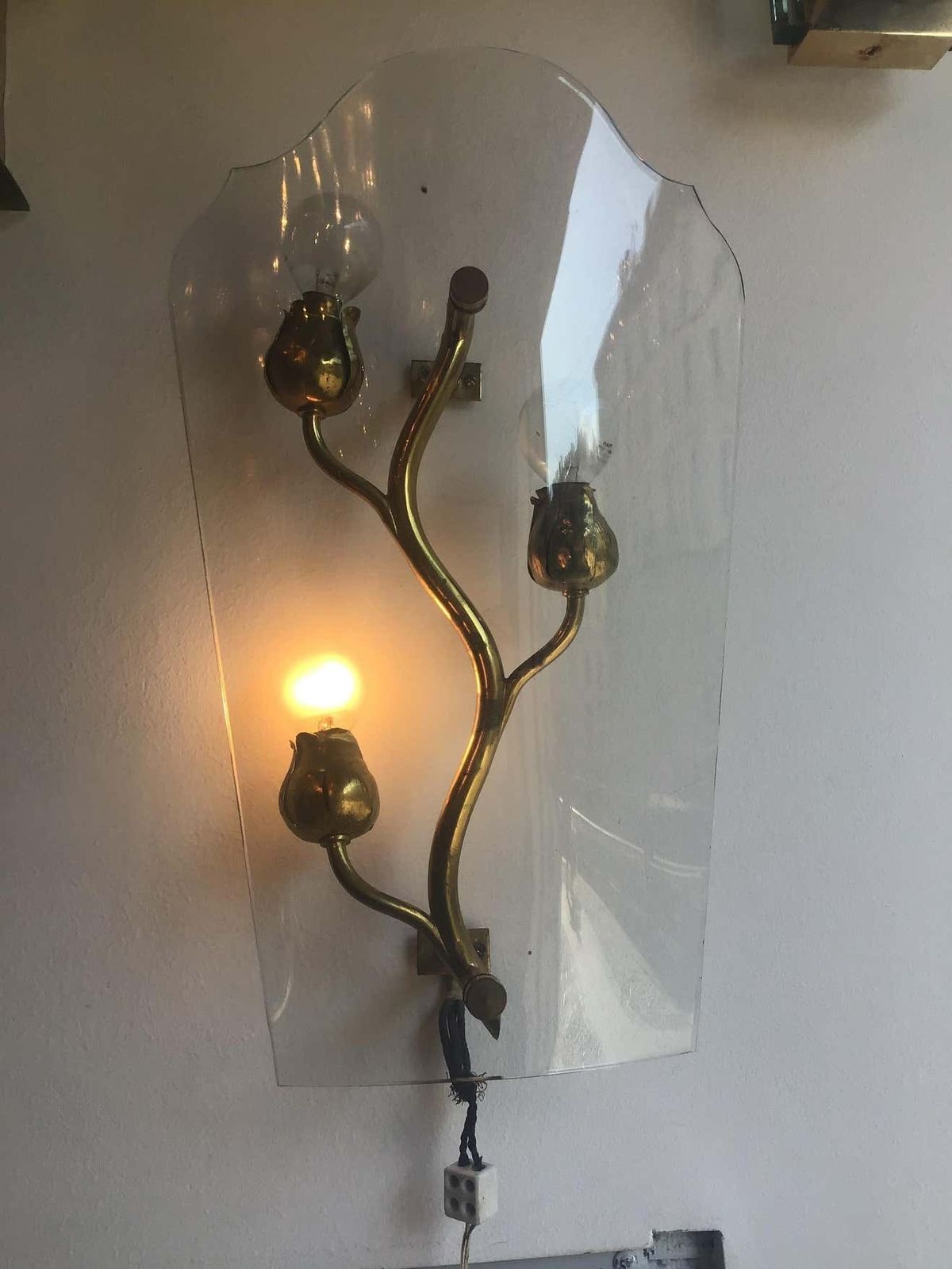 Luigi Brusotti Appliques Brass Glass, 1940, Italy photo furniture
