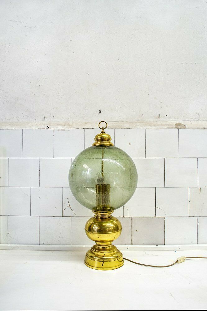 Table Lamp In Brass And Blown Glass By Luigi Caccia Dominioni, 1960s