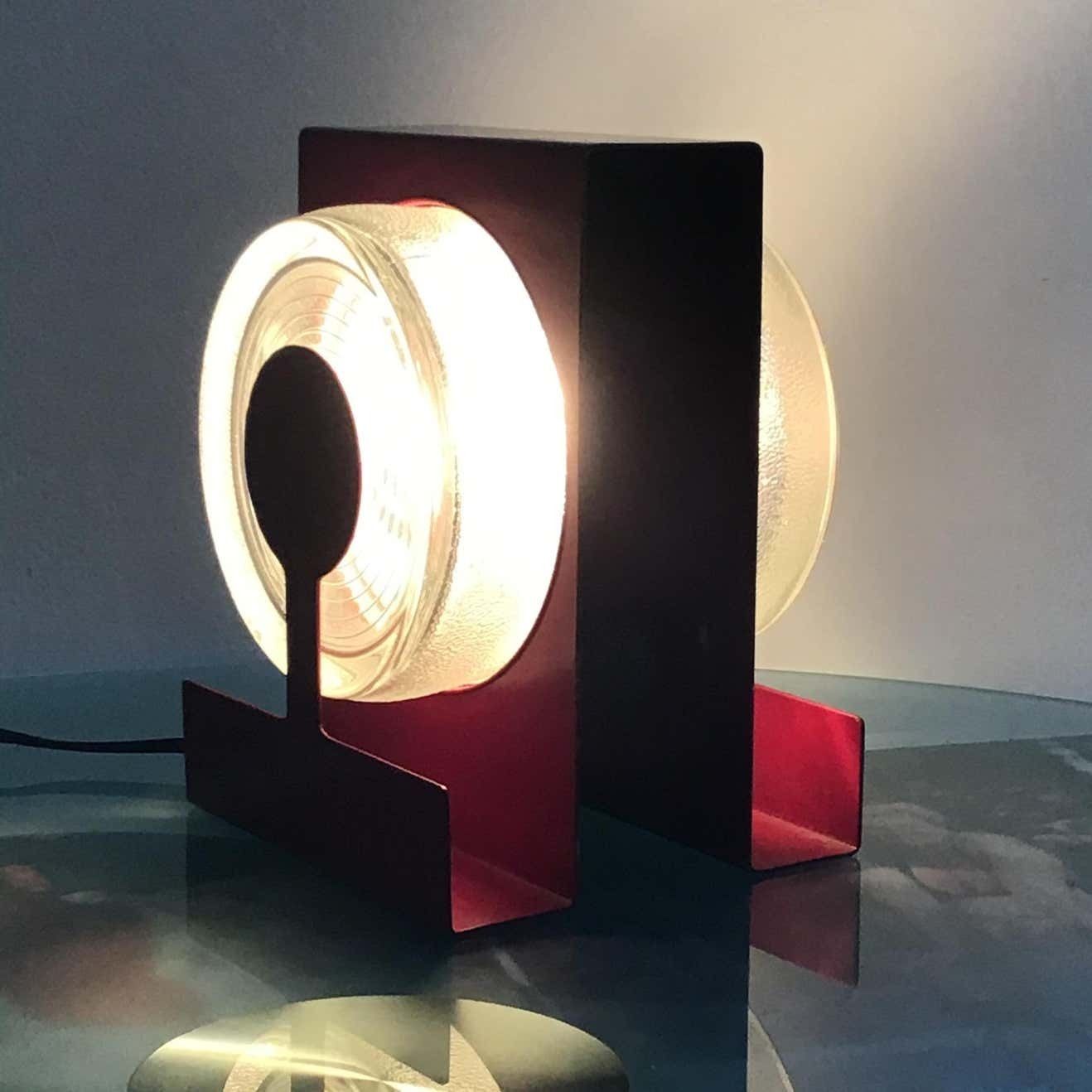 photo for sale Fontana Arte Table Lamp “Yoyo” “ Eugenio Gentili Tedeschi” Glass Metal 1970 It