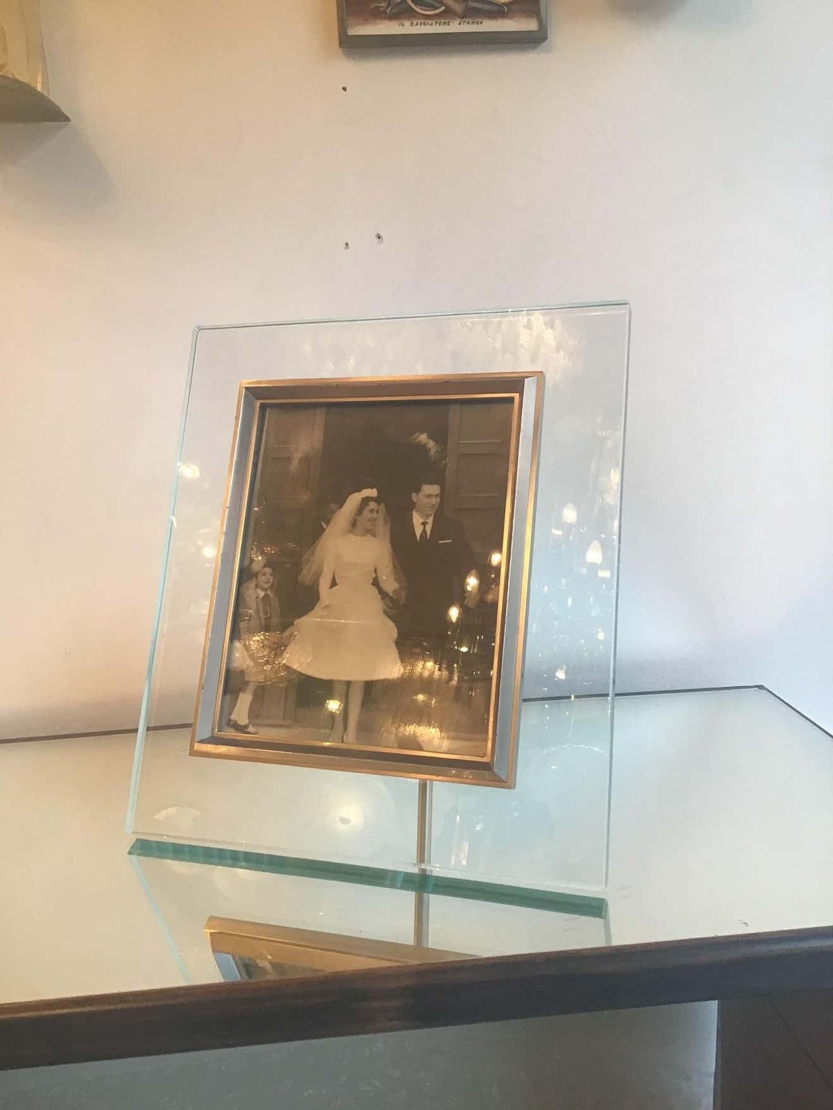 photo furniture Fontana Arte Frame Glass Metal Crome 1960 Italy