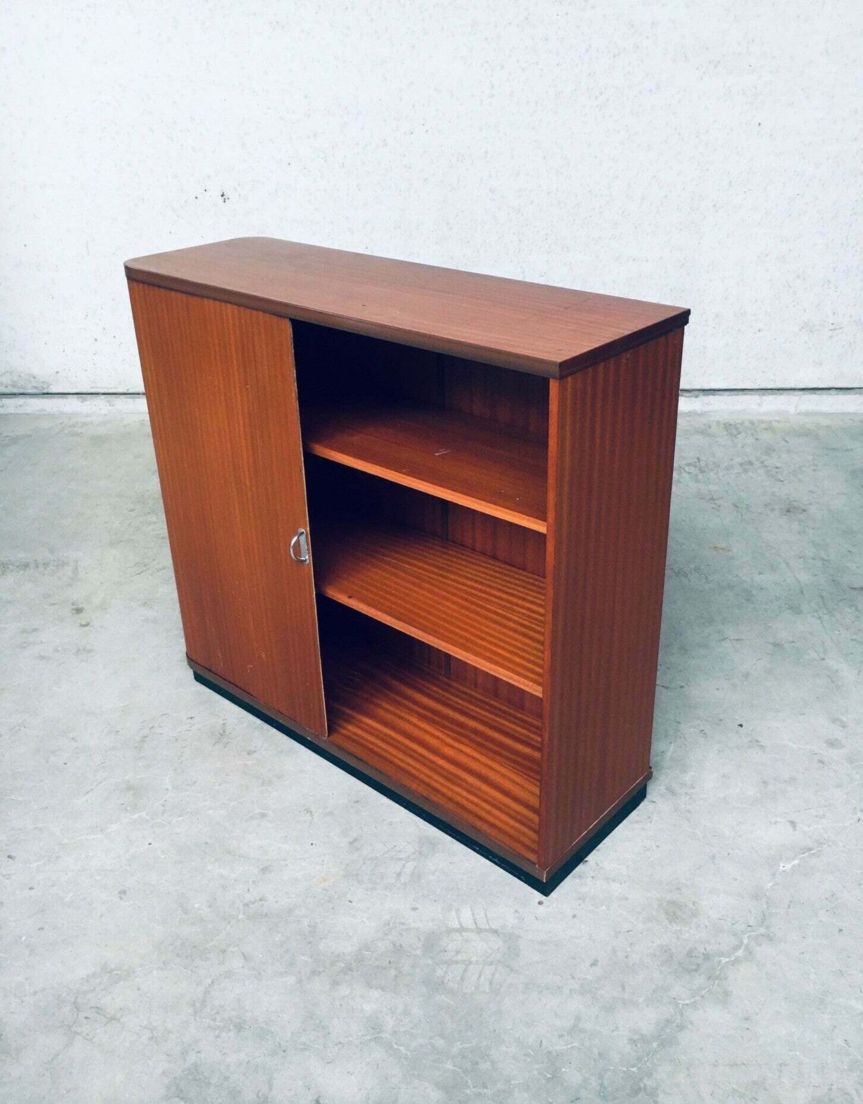Furniture Midcentury Modern Design Sliding Door Filing Cabinet, 1960's Belgium photo
