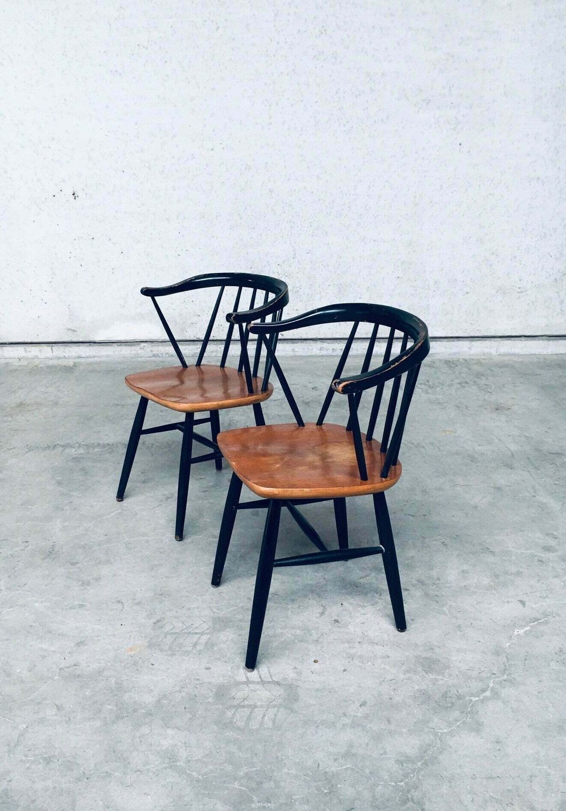 Midcentury Modern Design "Fanett" Style Arm Chair Set, Denmark 1950's photo for sale