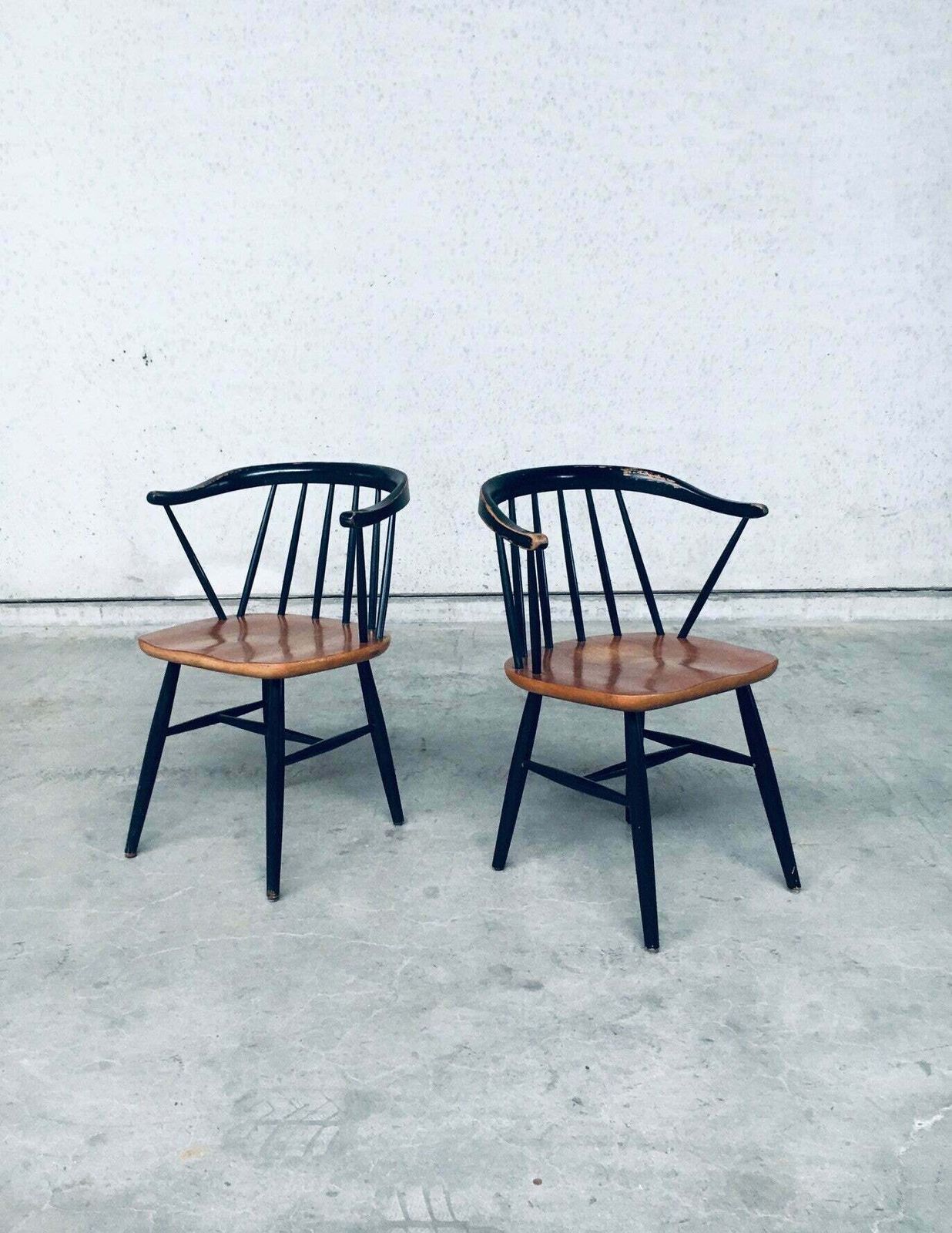 Midcentury Modern Design "Fanett" Style Arm Chair Set, Denmark 1950's photo vinterior