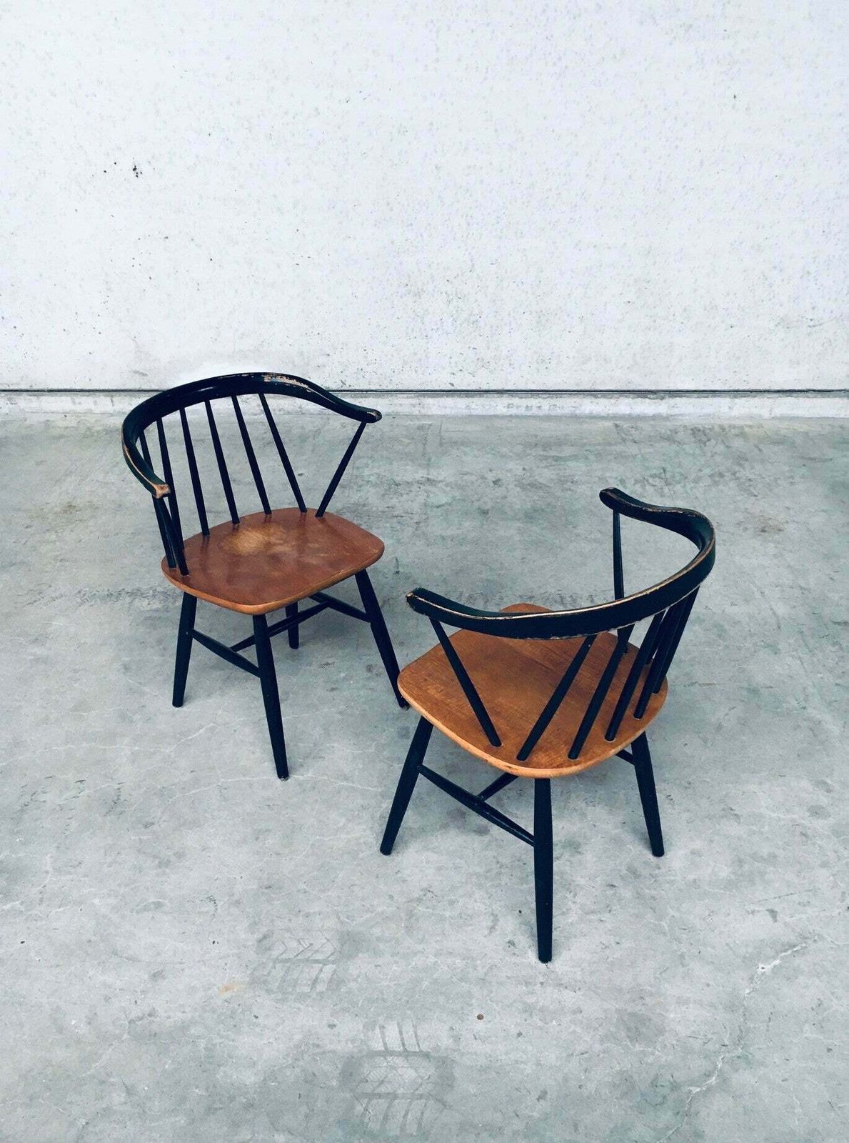 Midcentury Modern Design "Fanett" Style Arm Chair Set, Denmark 1950's photo vintage