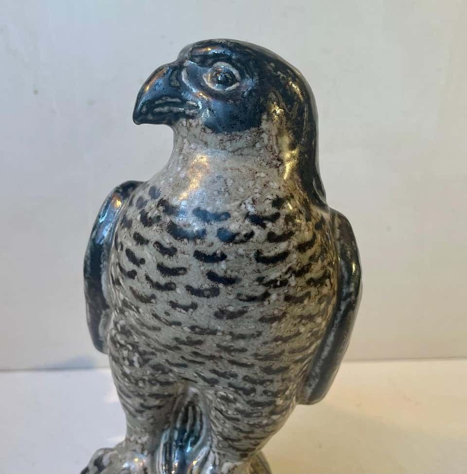 Royal Copenhagen Large Stoneware Falcon By Knud Kyhn, Danish, 1950s photo for sale