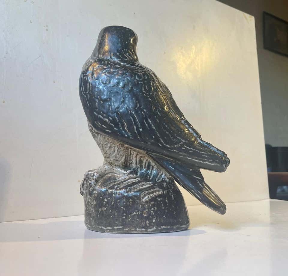 Royal Copenhagen Large Stoneware Falcon By Knud Kyhn, Danish, 1950s photo vinterior