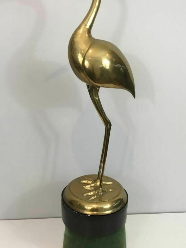 Pair Of Brass Birds On Pedestals photo vintage