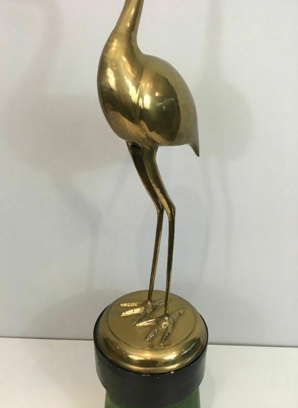 photo furniture Pair Of Brass Birds On Pedestals