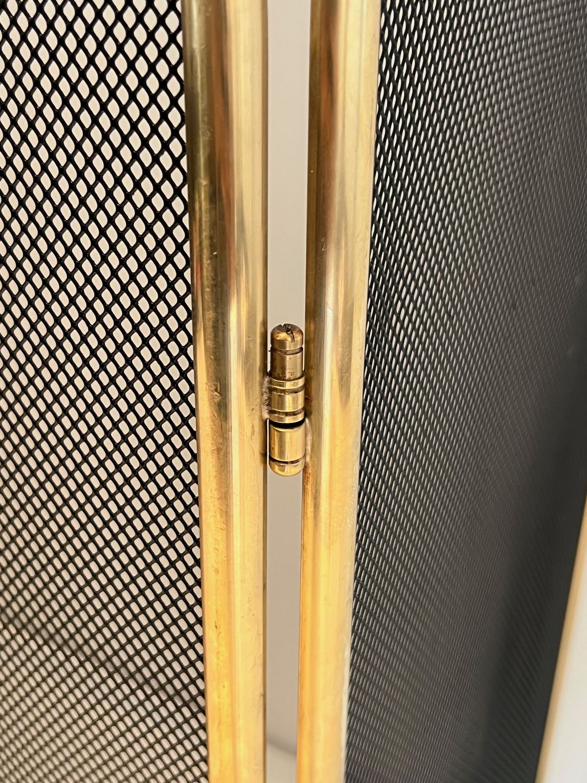 photo for sale Brass Fire Screen And Wire Mesh