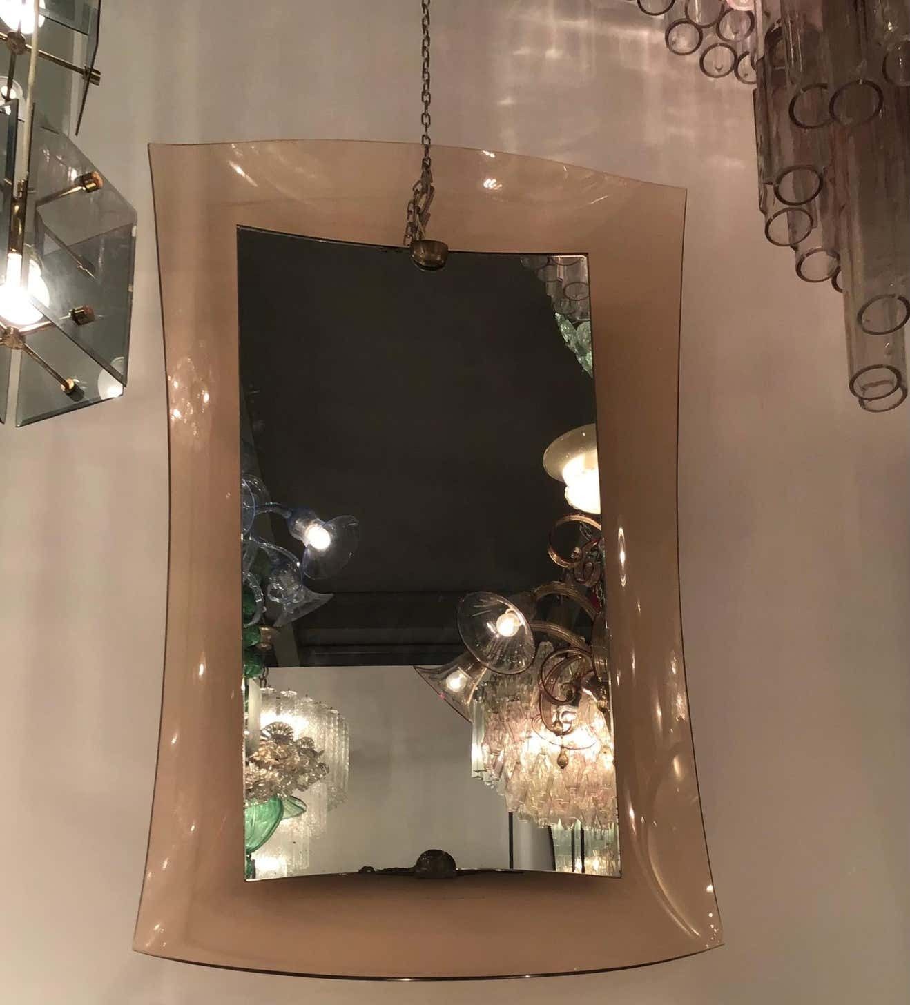 photo furniture Cristal Art Mirror Brass Glass, 1950, Italy