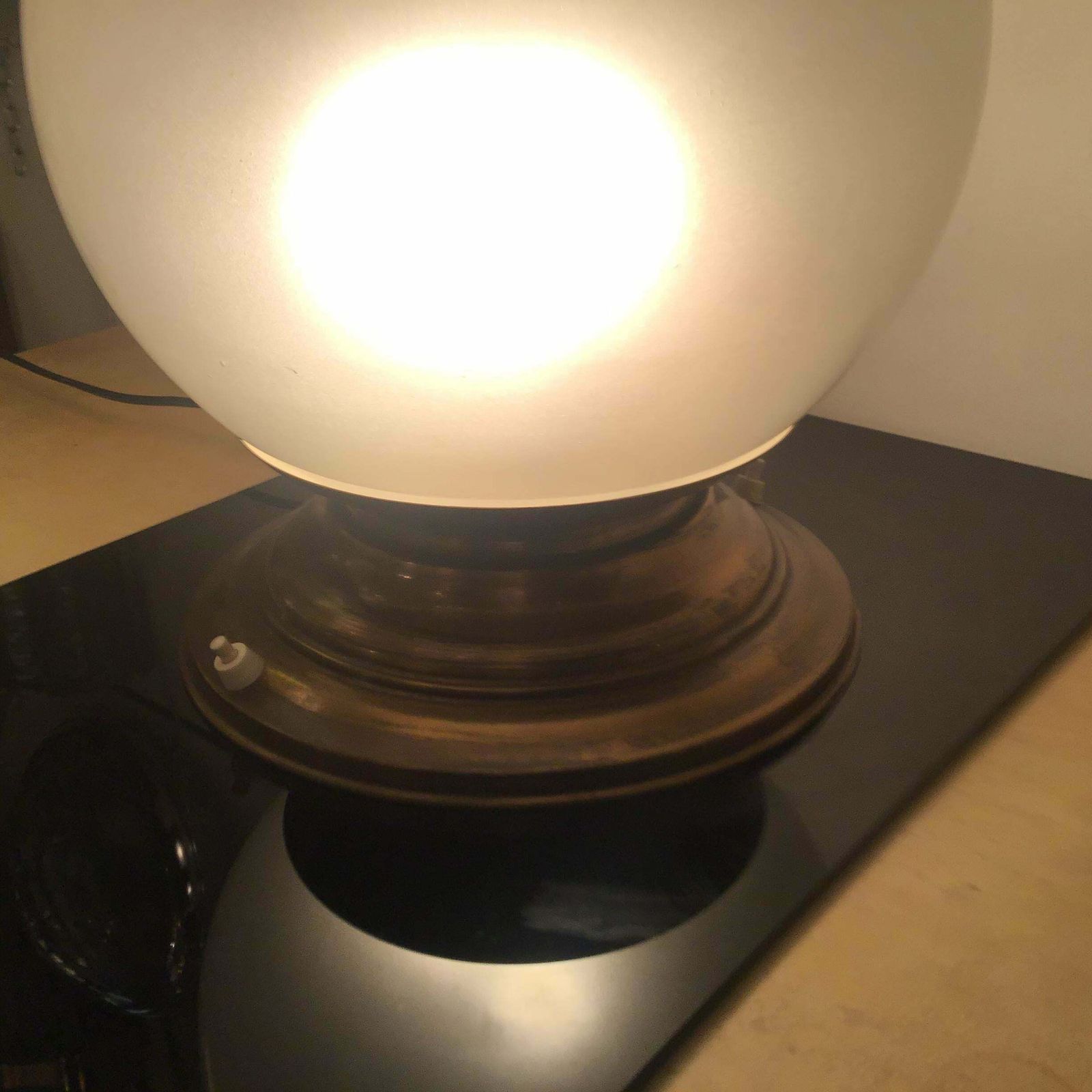 photo furniture Azucena Luigi Caccia Dominioni Table Lamp Brass Glass, 1950, Italy