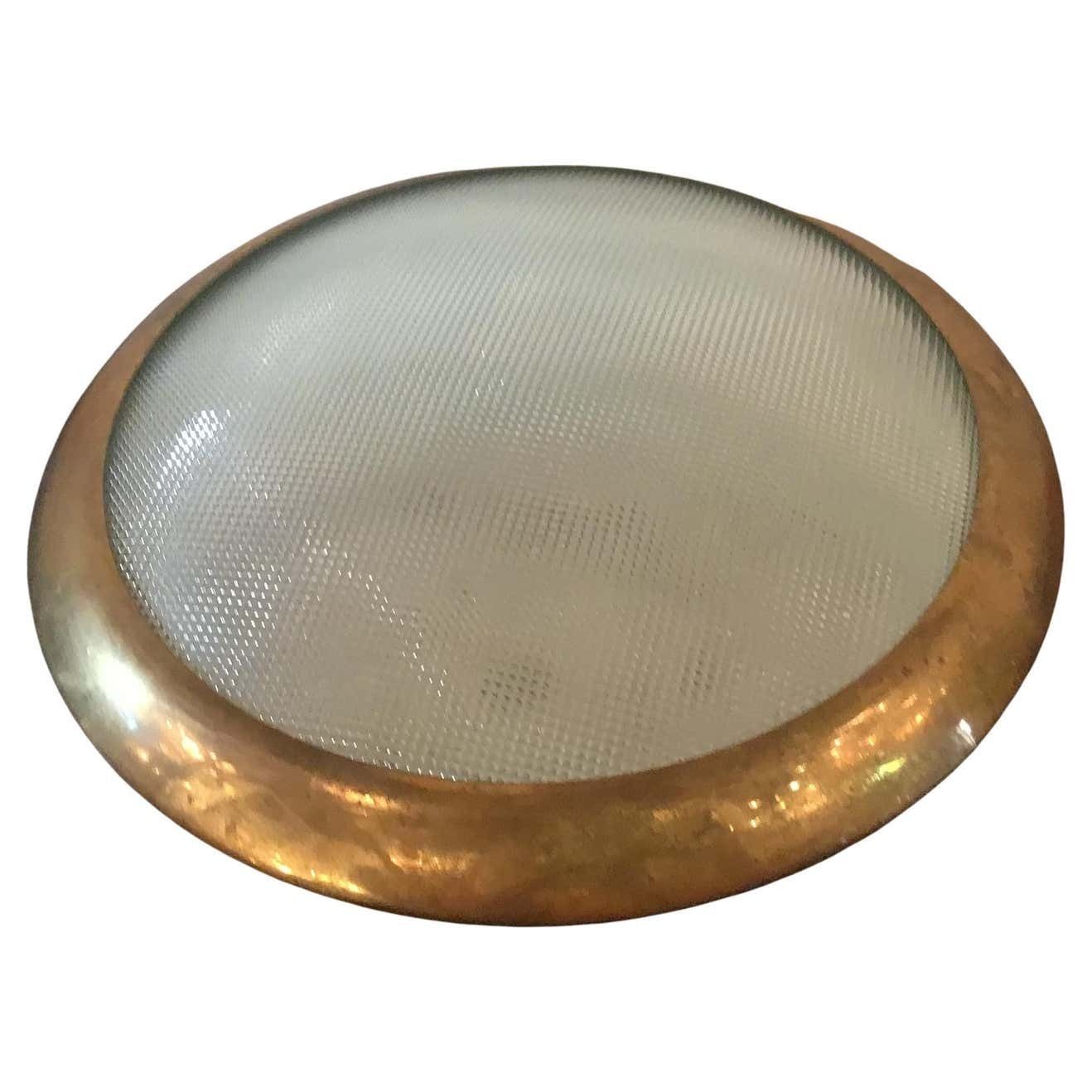 Stilnovo Ceilling Light/Sconce Glass Brass Metal 1950 Italy