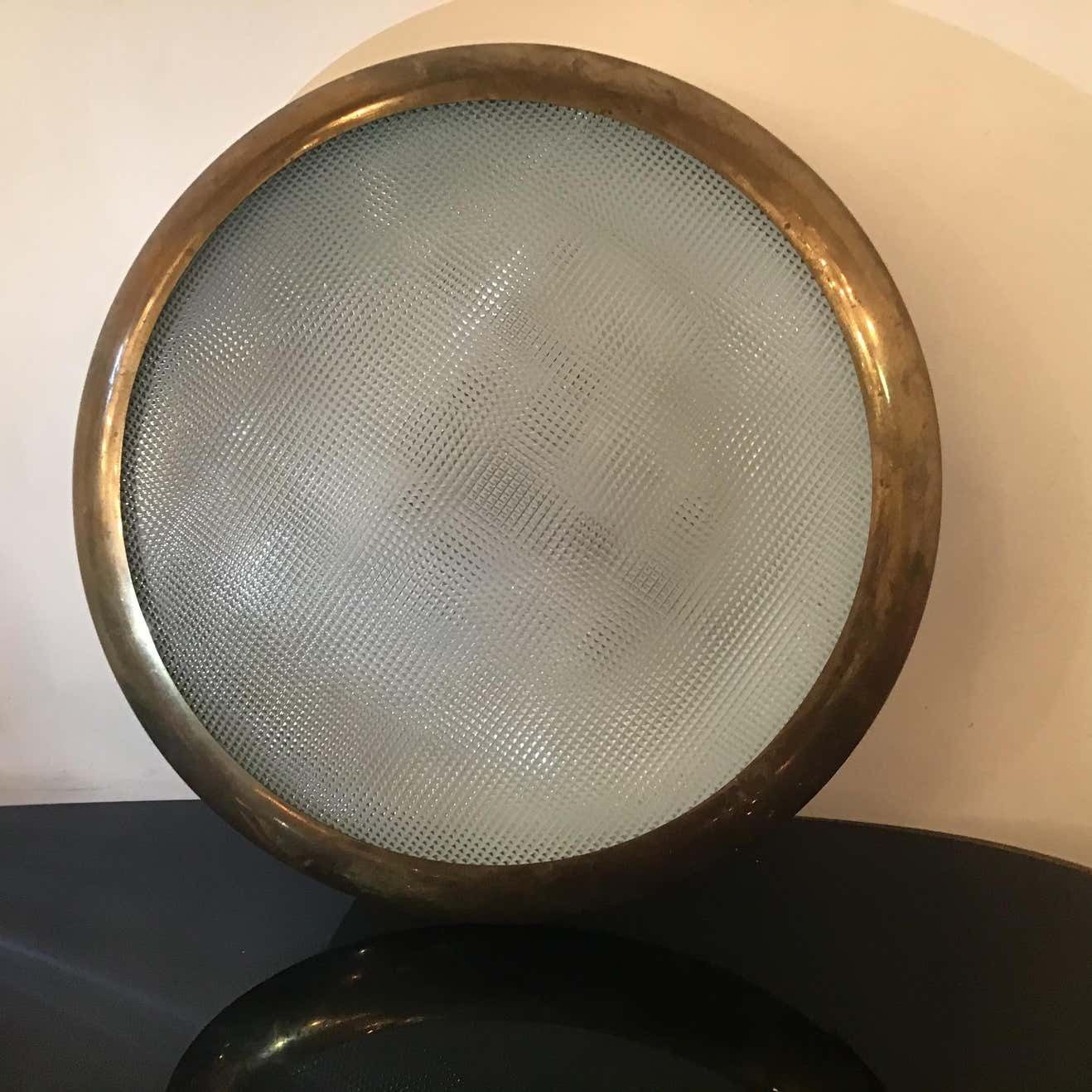 Stilnovo Ceilling Light/Sconce Glass Brass Metal 1950 Italy photo vinterior