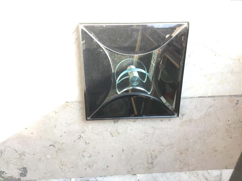Fontana Arte Coat Hanger For Entrance Or Bathroom Metal Crome Wood Glass 1970 It photo vintage