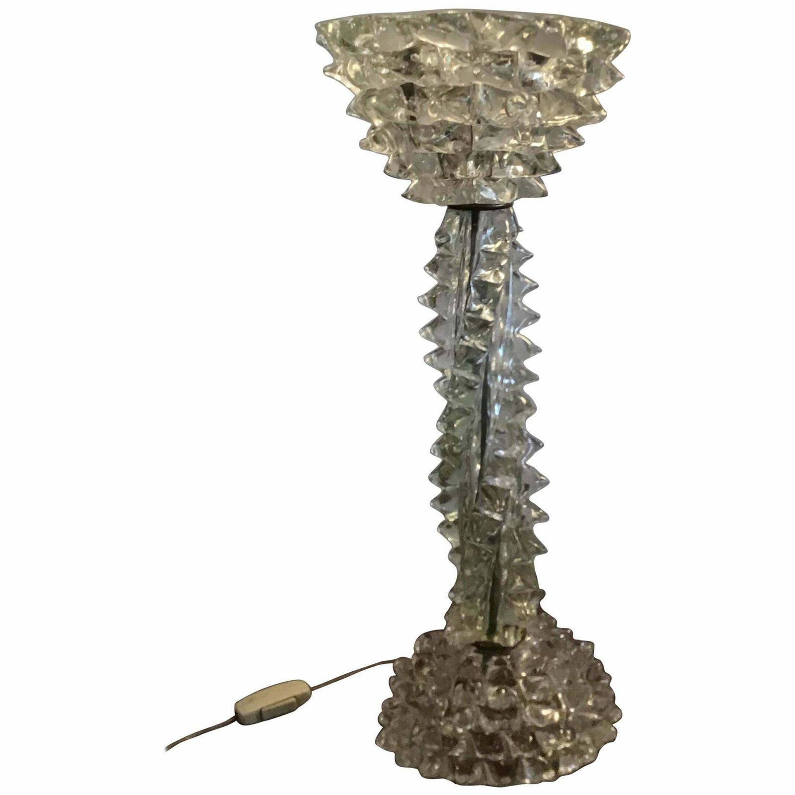Barovier E Toso Table Lamp Murano Glass Rostrata, 1940, Italy